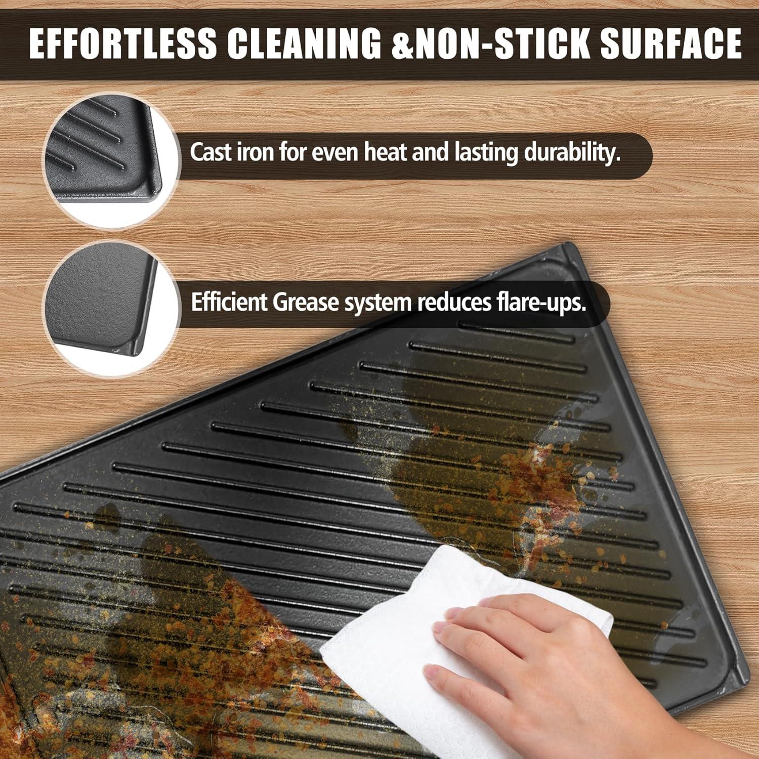 Plancha de Hierro Fundido Reversible SafBbcue para Parrilla Weber 7637