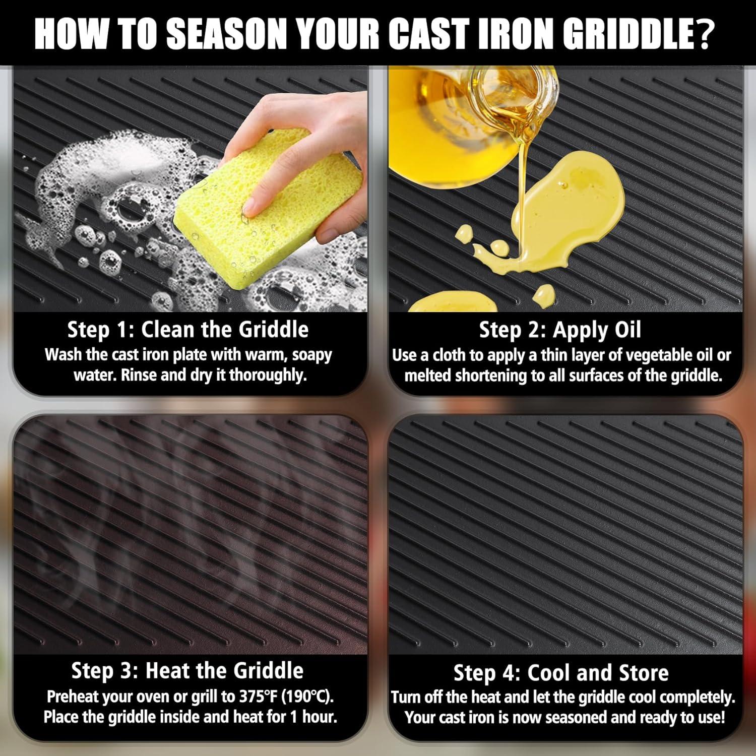 Plancha de Hierro Fundido Reversible SafBbcue para Parrilla Weber 7637