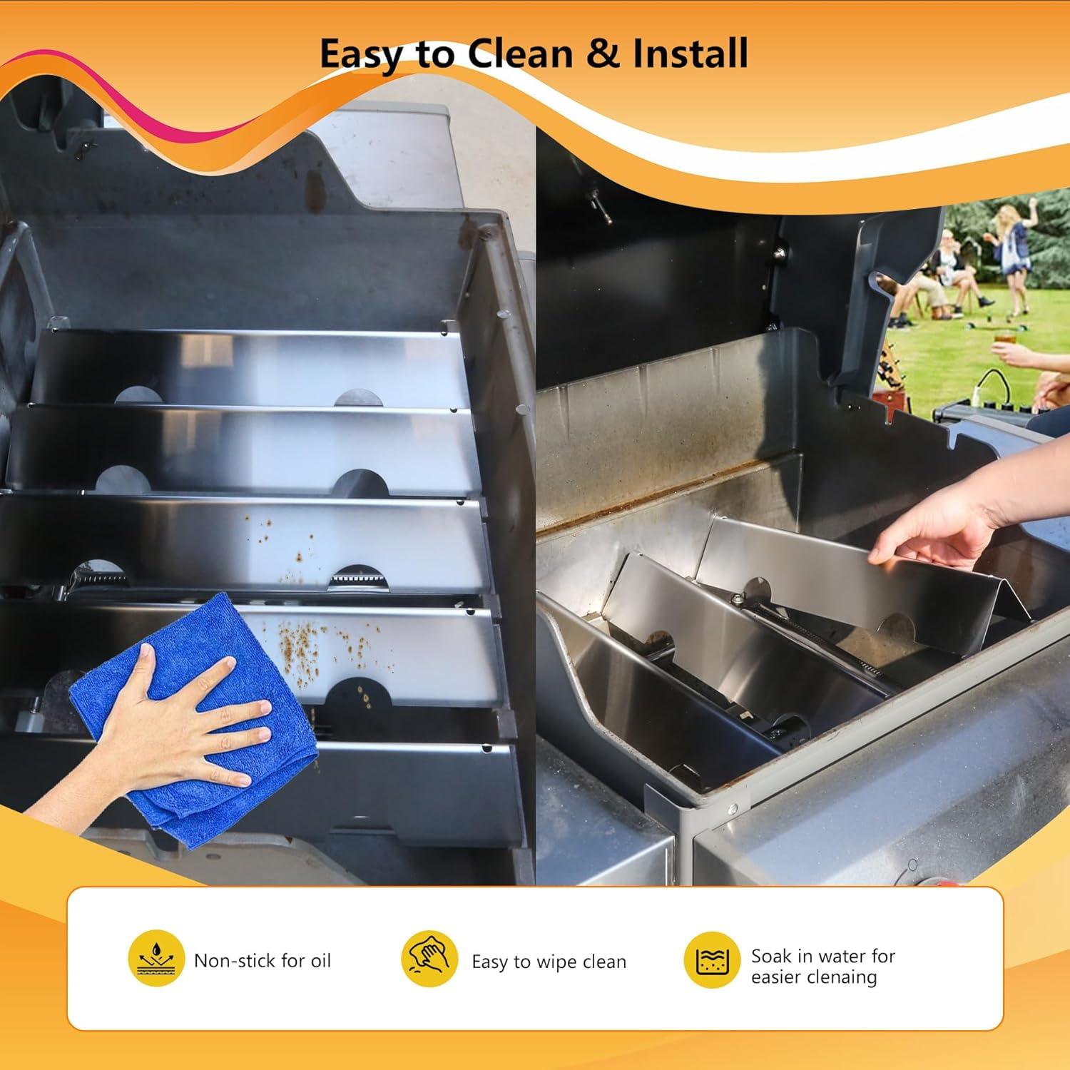 Placas de Calor Acero Inoxidable FlameDuty 7636 para Parrillas Weber Spirit