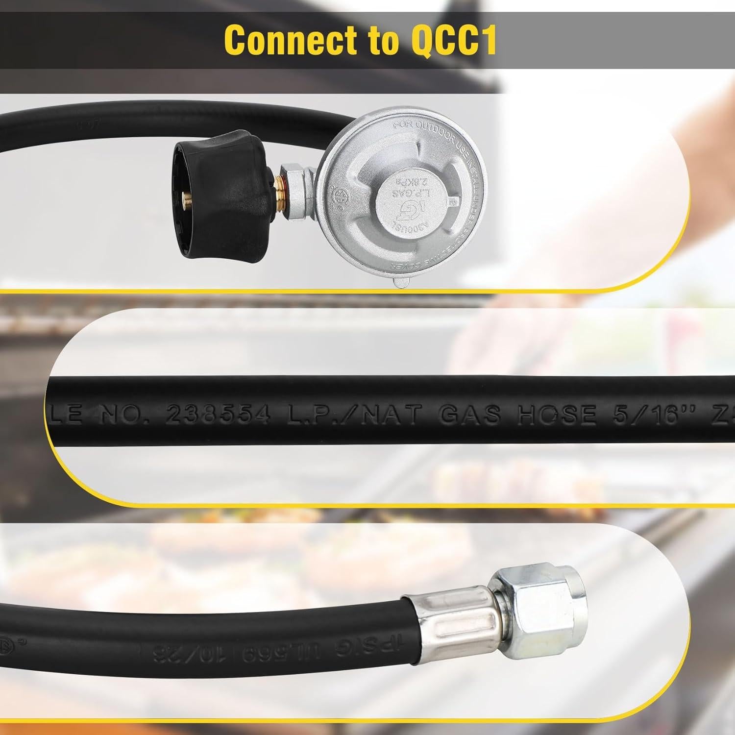 Kit Manguera y Regulador QCC1 para Parrillas Weber Spirit/Summit