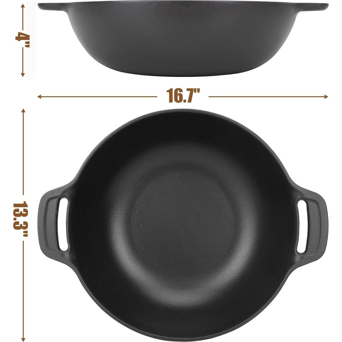 Cast Iron Grill Wok for Weber Gourmet BBQ System,Spirit I/II 200 300 SER,Genesis II E-310/LX S-440,Summit Series Cooking Grate,Outdoor Barbeque Accessories for Weber 7425