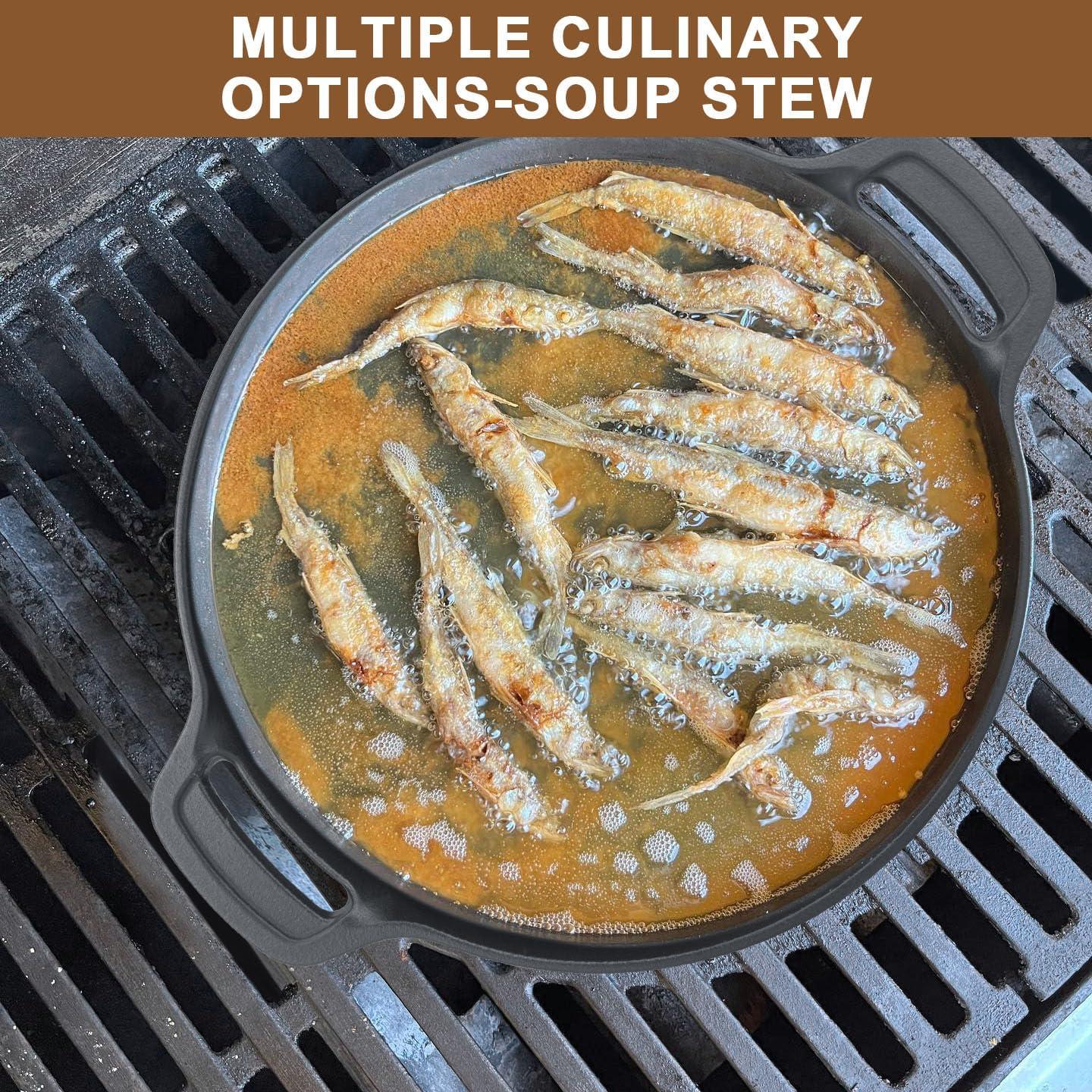 Cast Iron Grill Wok for Weber Gourmet BBQ System,Spirit I/II 200 300 SER,Genesis II E-310/LX S-440,Summit Series Cooking Grate,Outdoor Barbeque Accessories for Weber 7425