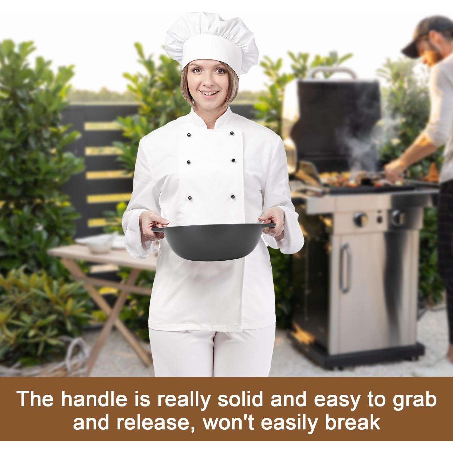 Cast Iron Grill Wok for Weber Gourmet BBQ System,Spirit I/II 200 300 SER,Genesis II E-310/LX S-440,Summit Series Cooking Grate,Outdoor Barbeque Accessories for Weber 7425