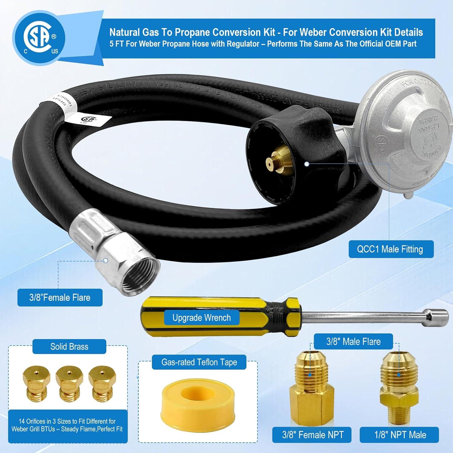 Kit de Conversión de Gas Natural a Propano Sekvira 5FT para Weber