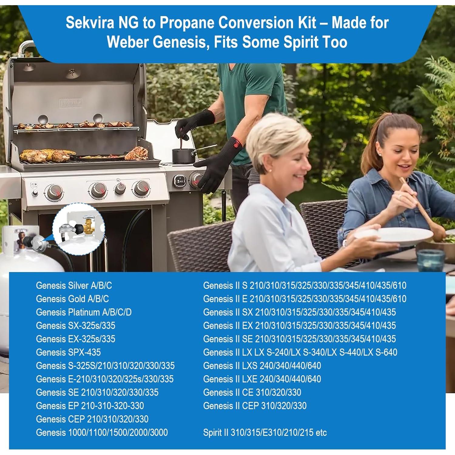 Kit de Conversión de Gas Natural a Propano Sekvira 5FT para Weber