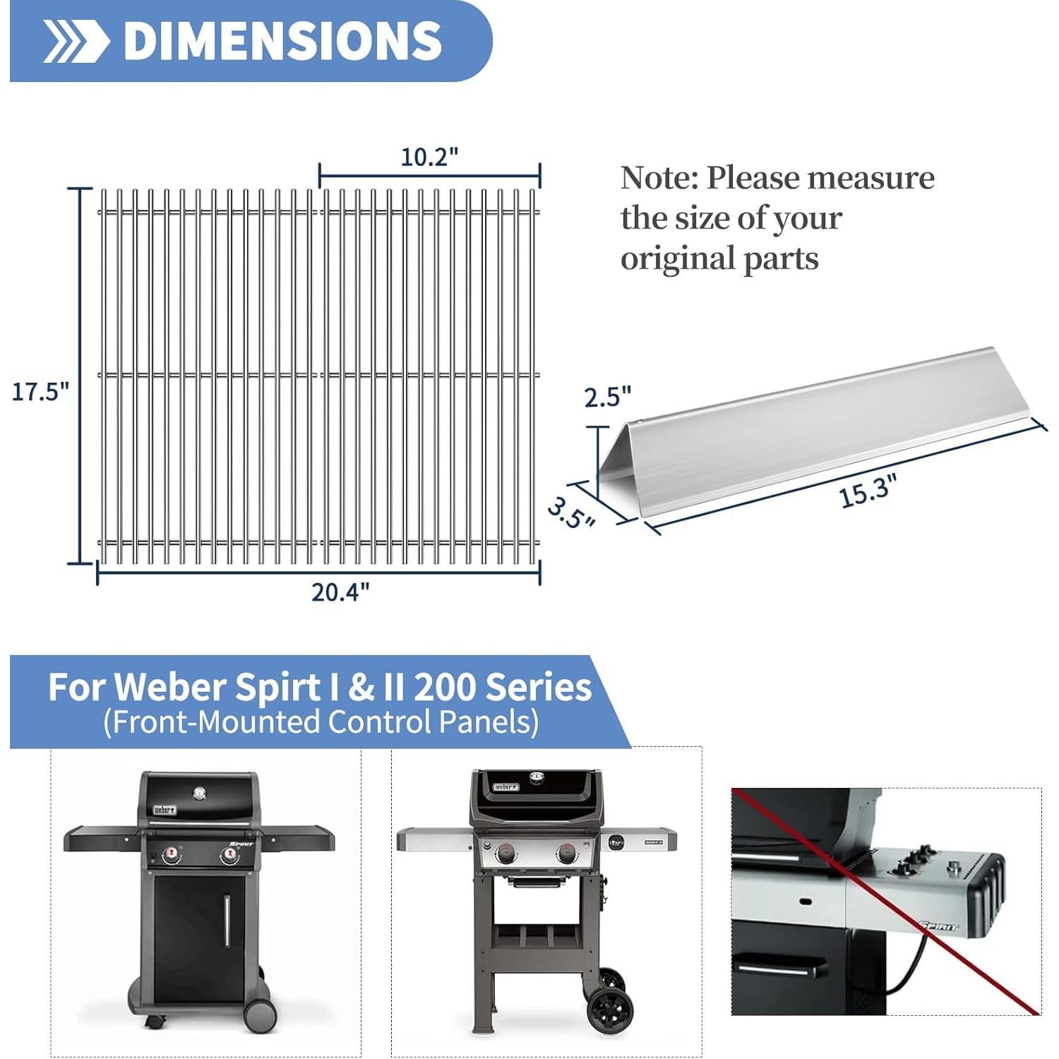 Deflector de Calor y Rejillas Weber Spirit 200 Series 15.3"