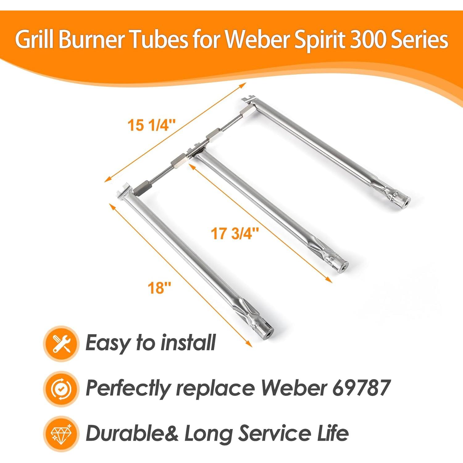 Tuberías de Quemador SafBbcue 69787 para Parrilla Weber Spirit