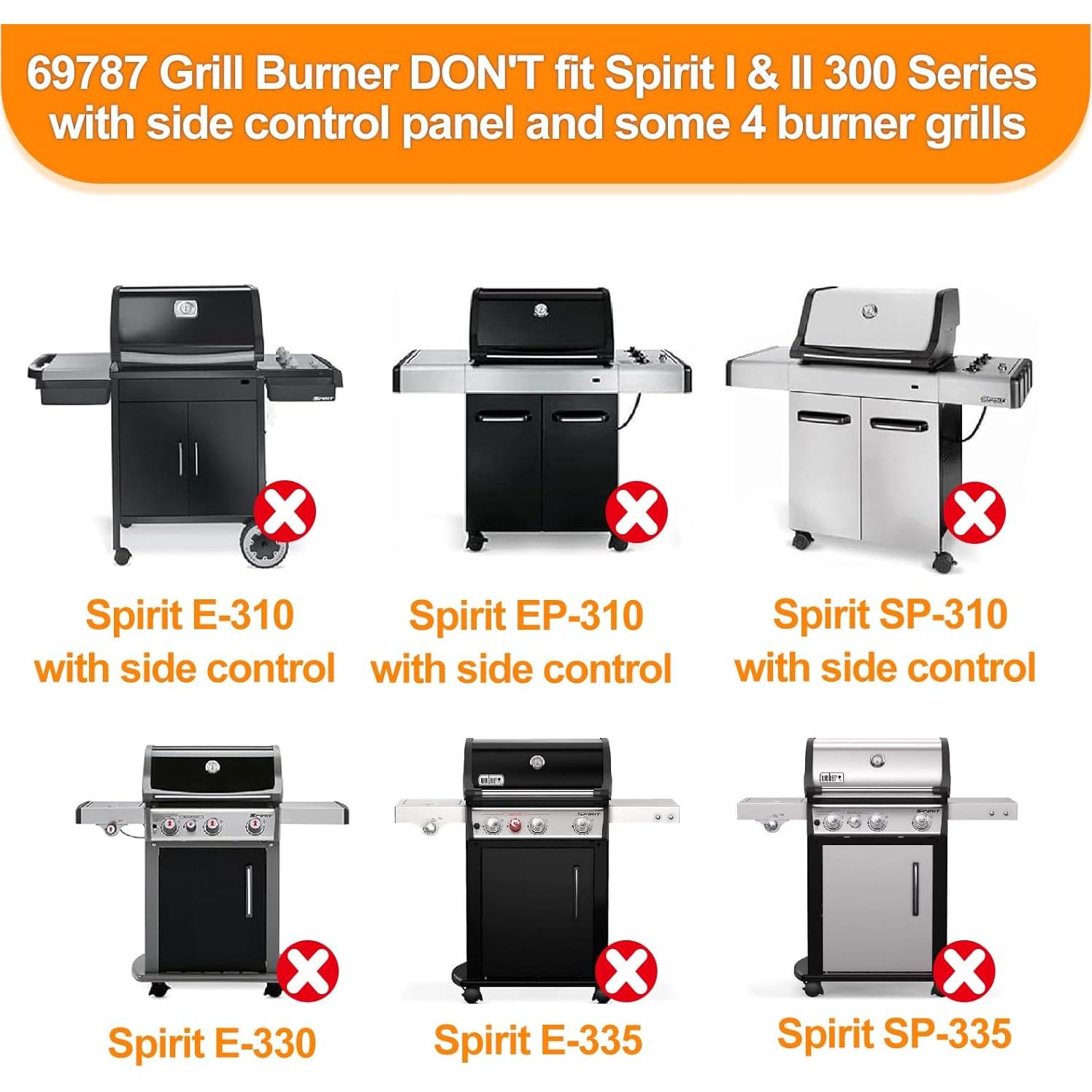 Tuberías de Quemador SafBbcue 69787 para Parrilla Weber Spirit