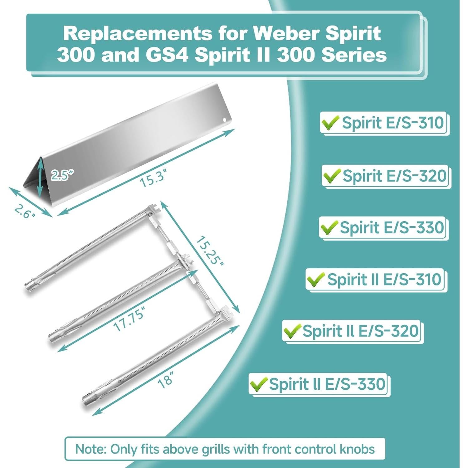 Barras Saborizadoras Terefour para Parrilla Weber Spirit 300
