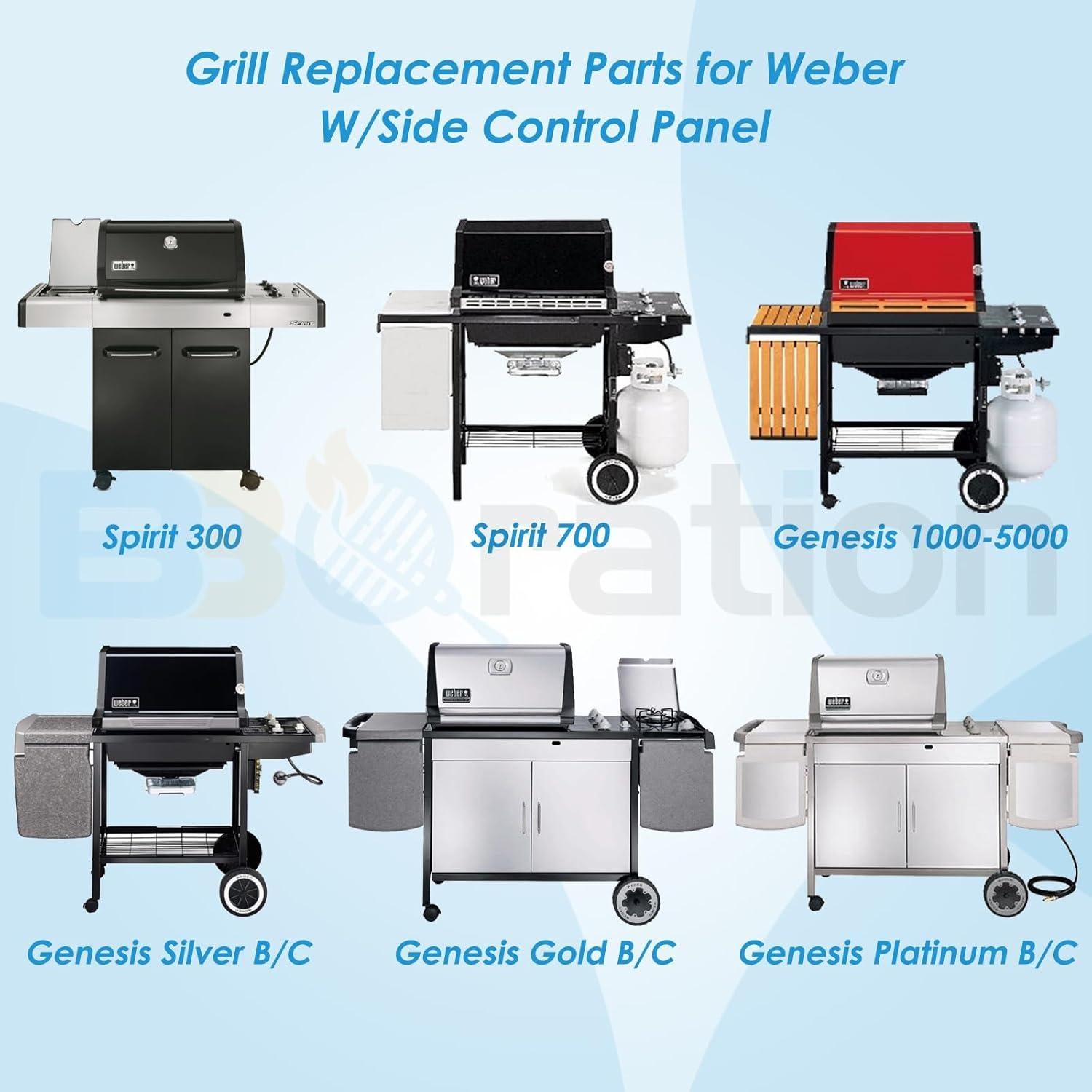 Rejillas de Parrilla Weber Spirit 300 7639 Acero Inoxidable 2-Pack