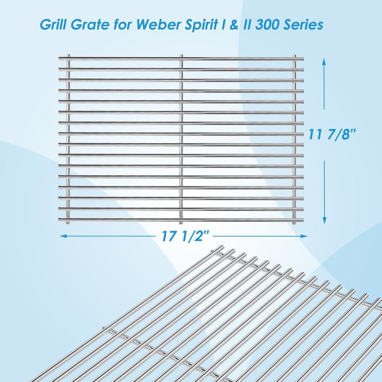 Rejillas de Parrilla Weber Spirit 300 7639 Acero Inoxidable 2-Pack