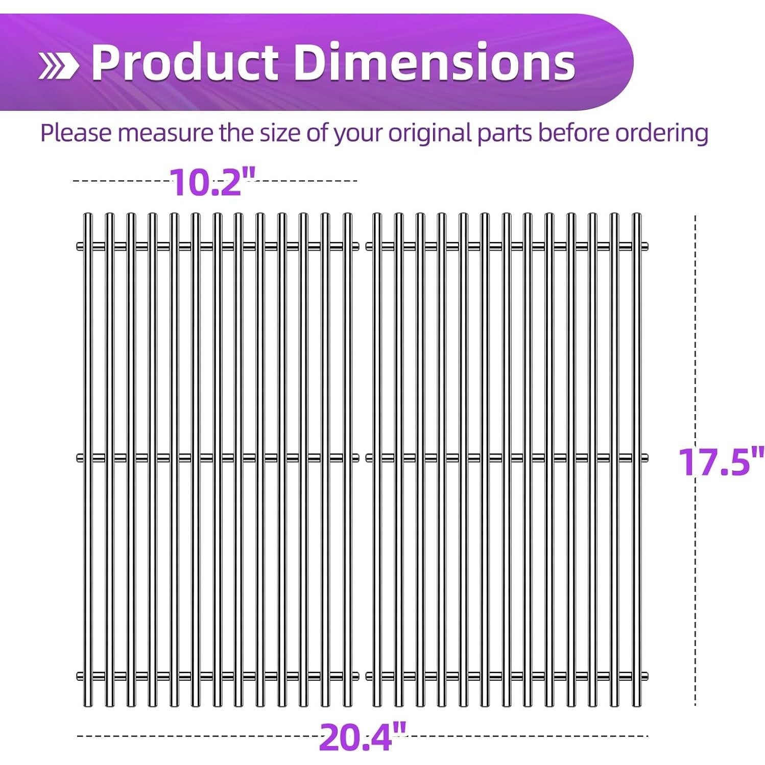 Rejilla de Parrilla de Acero Inoxidable 9MM Dictirdy para Weber Spirit 200