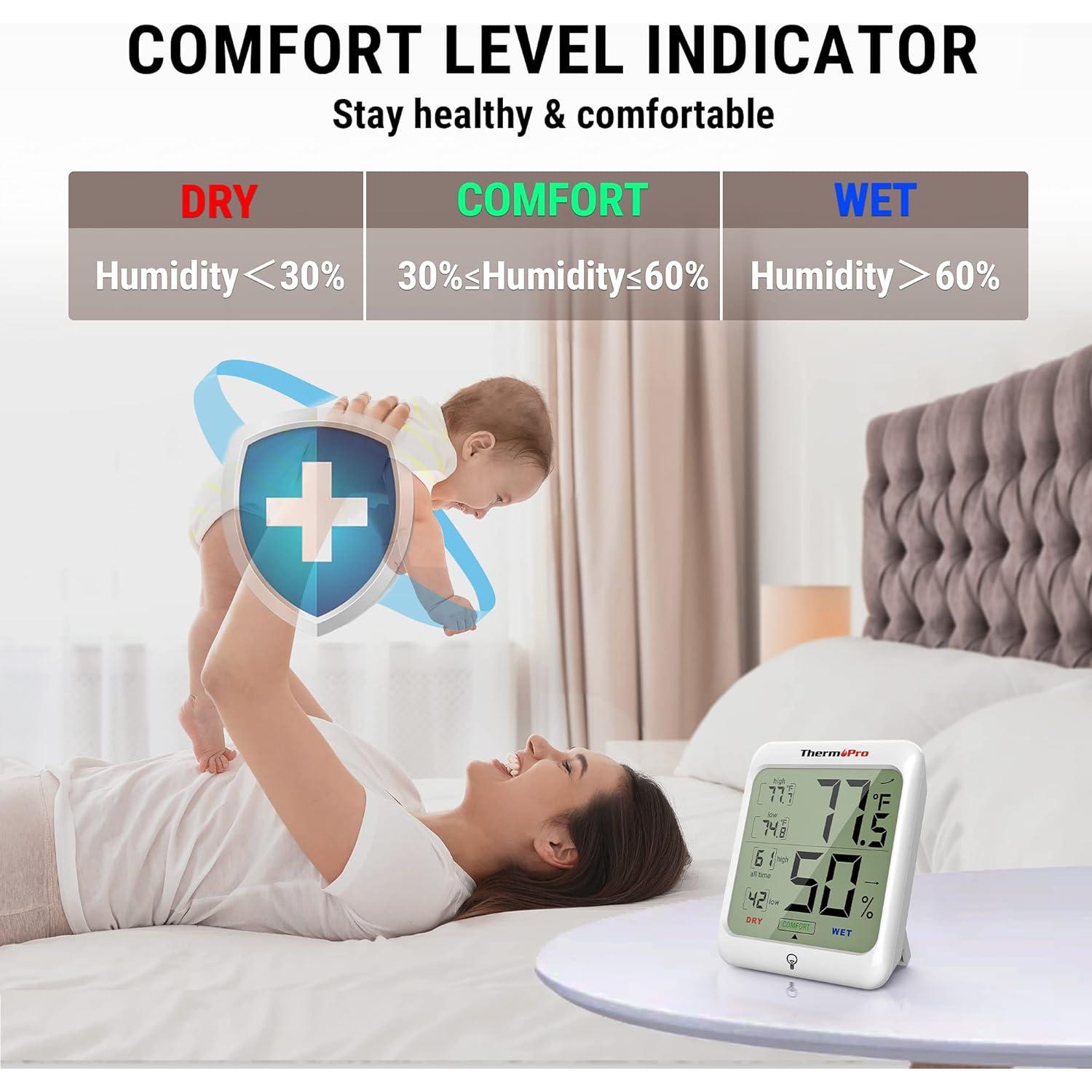 Higrómetro Digital ThermoPro TP53 - 2 Pack, Termómetro Interior