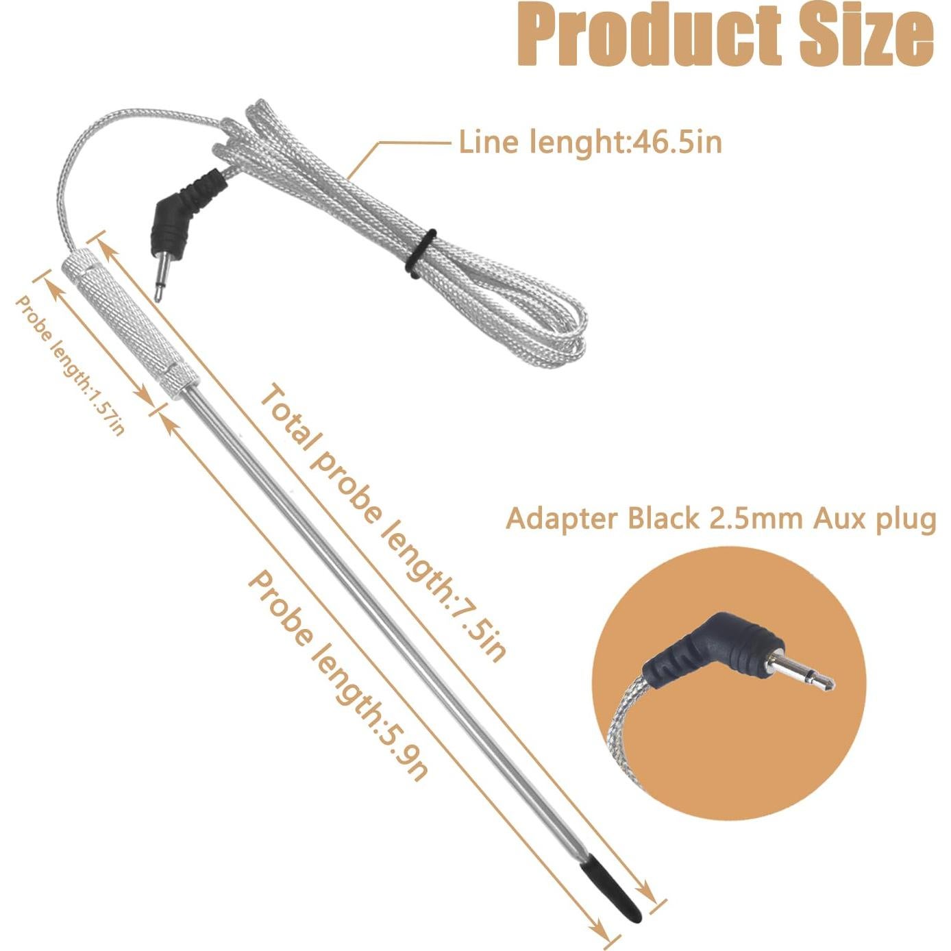 Sondas de Reemplazo Thermopro TP20 TP25 TP08S 2.5mm Doble Sonda