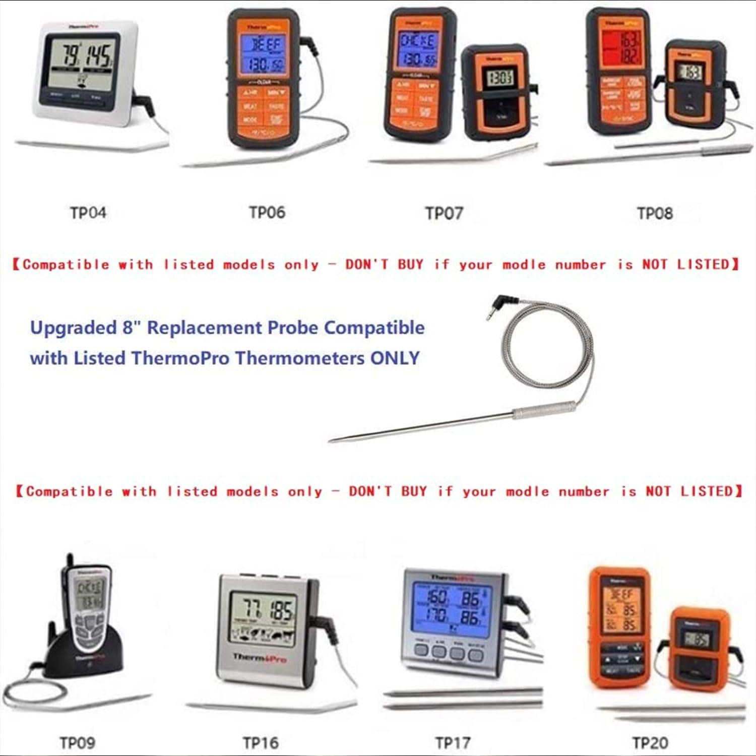 Sondas de Reemplazo Thermopro TP20 TP25 TP08S 2.5mm Doble Sonda