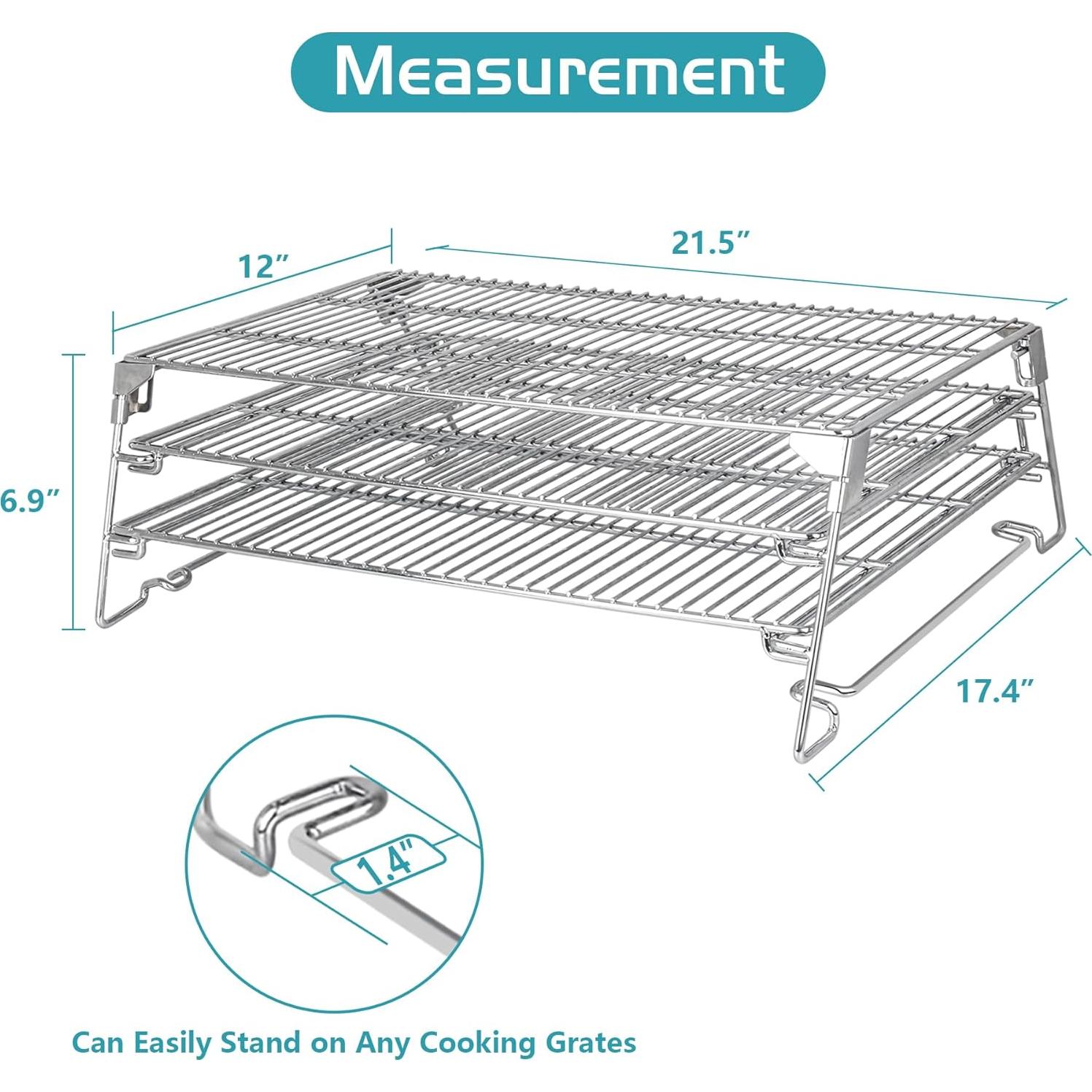 Estante de Jerky Unidanho 3 Niveles Acero Inoxidable 54.6x44.2 cm