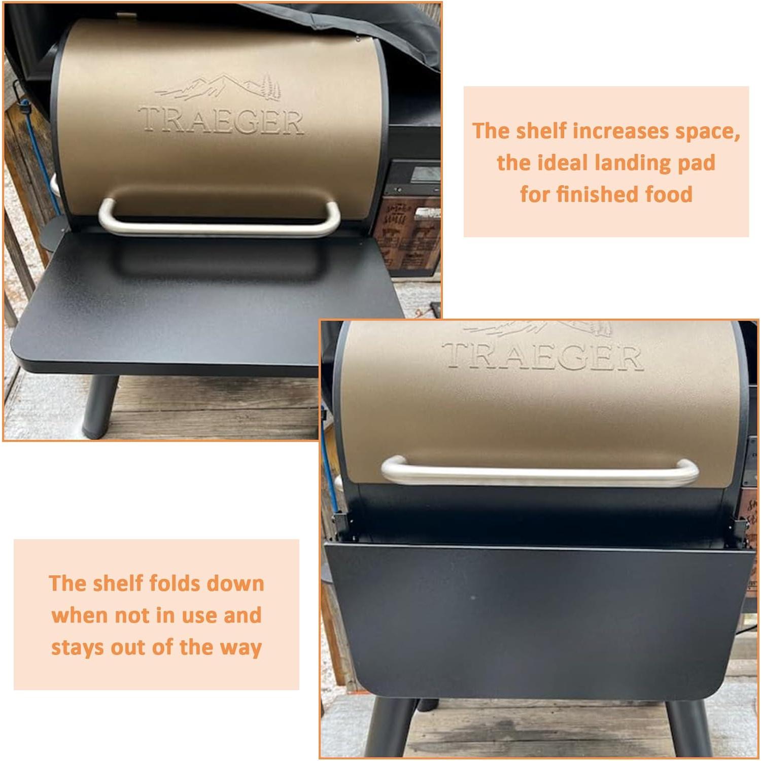 Estante Frontal Plegable AJinTeby para Parrillas Traeger 63.5x30.5cm