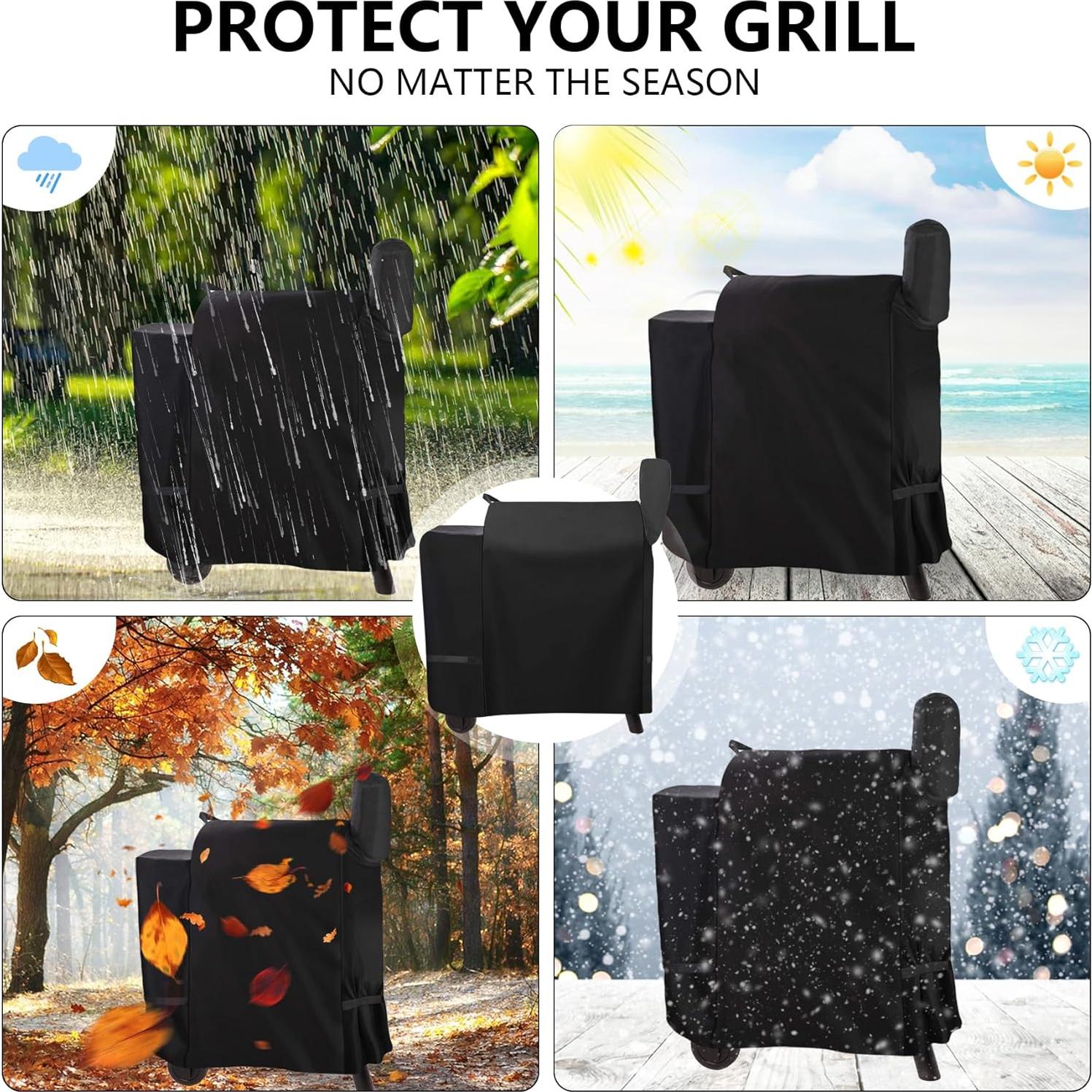 Cubierta de Parrilla FlameDuty 600D para Traeger Pro 22 Negra