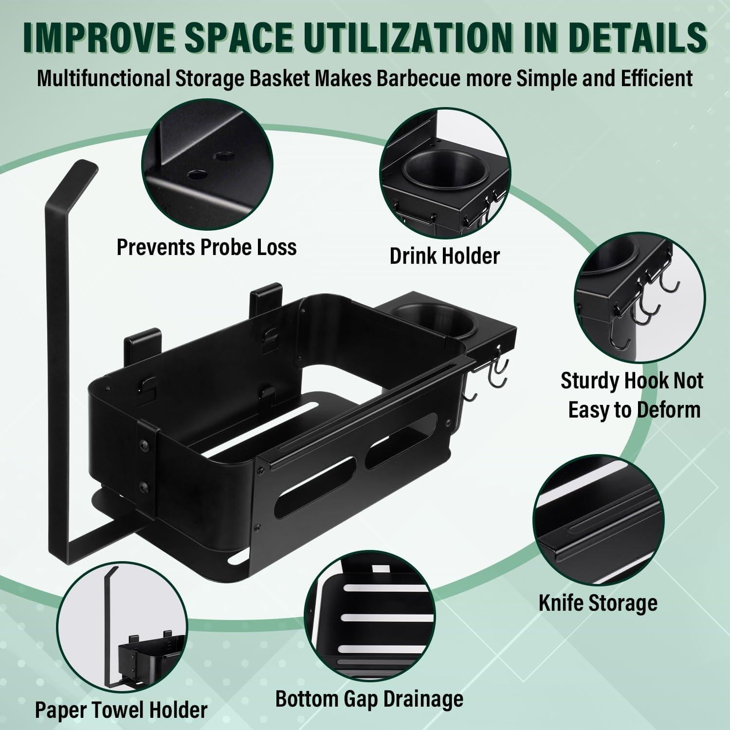 Cesta de Almacenamiento Goldusk para Parrillas Traeger - Acero Inoxidable