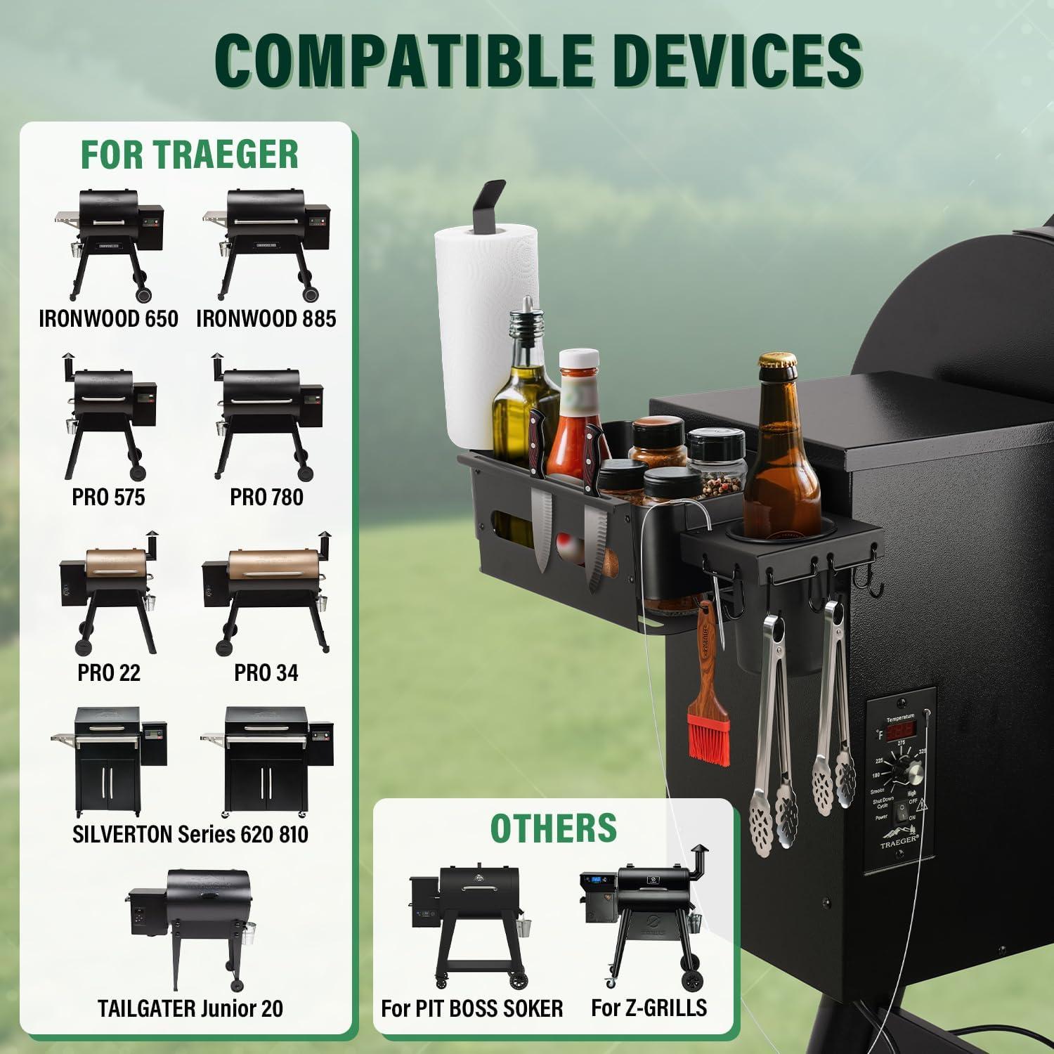 Cesta de Almacenamiento Goldusk para Parrillas Traeger - Acero Inoxidable