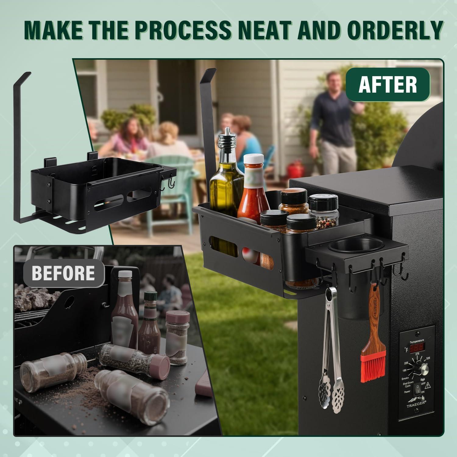 Cesta de Almacenamiento Goldusk para Parrillas Traeger - Acero Inoxidable