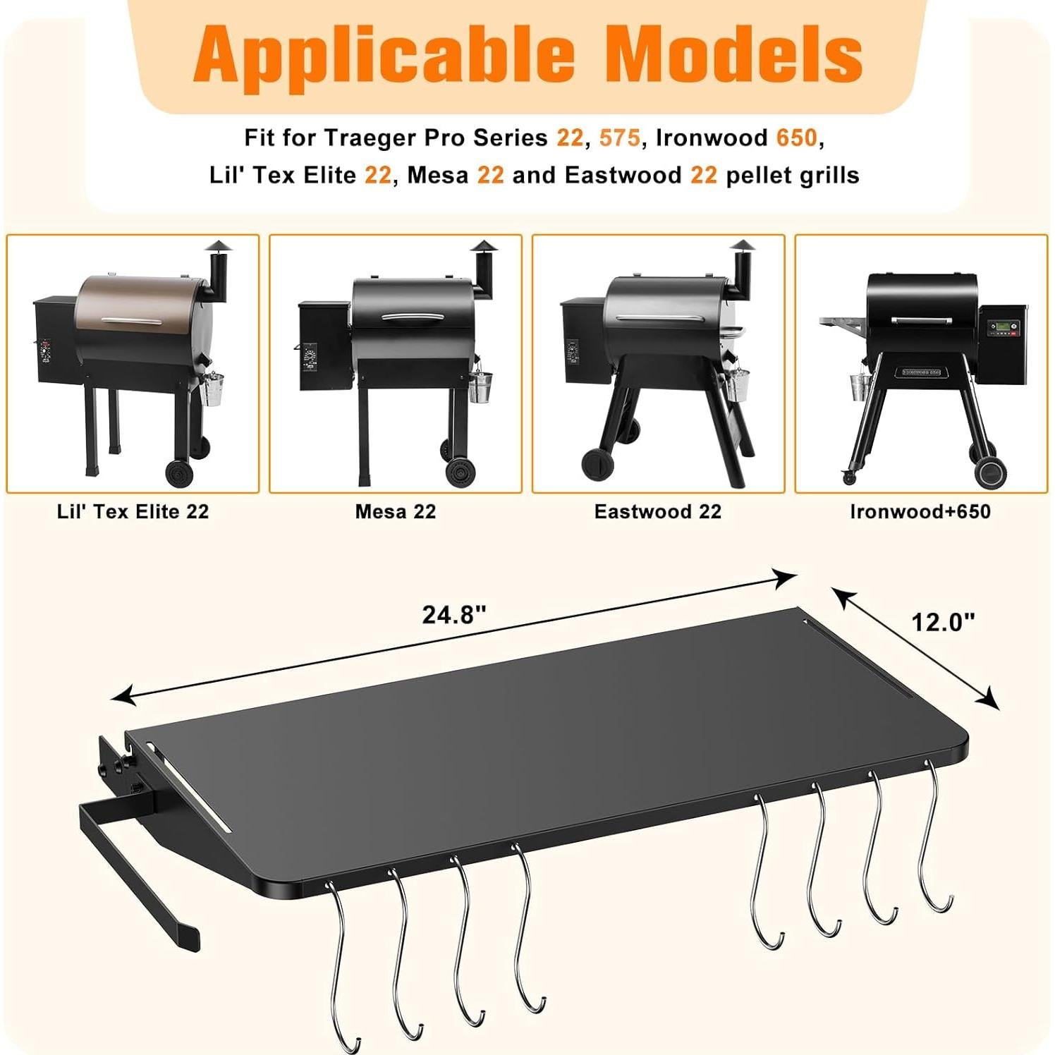 Estante Plegable Traeger BAC362 con Ganchos y Soporte