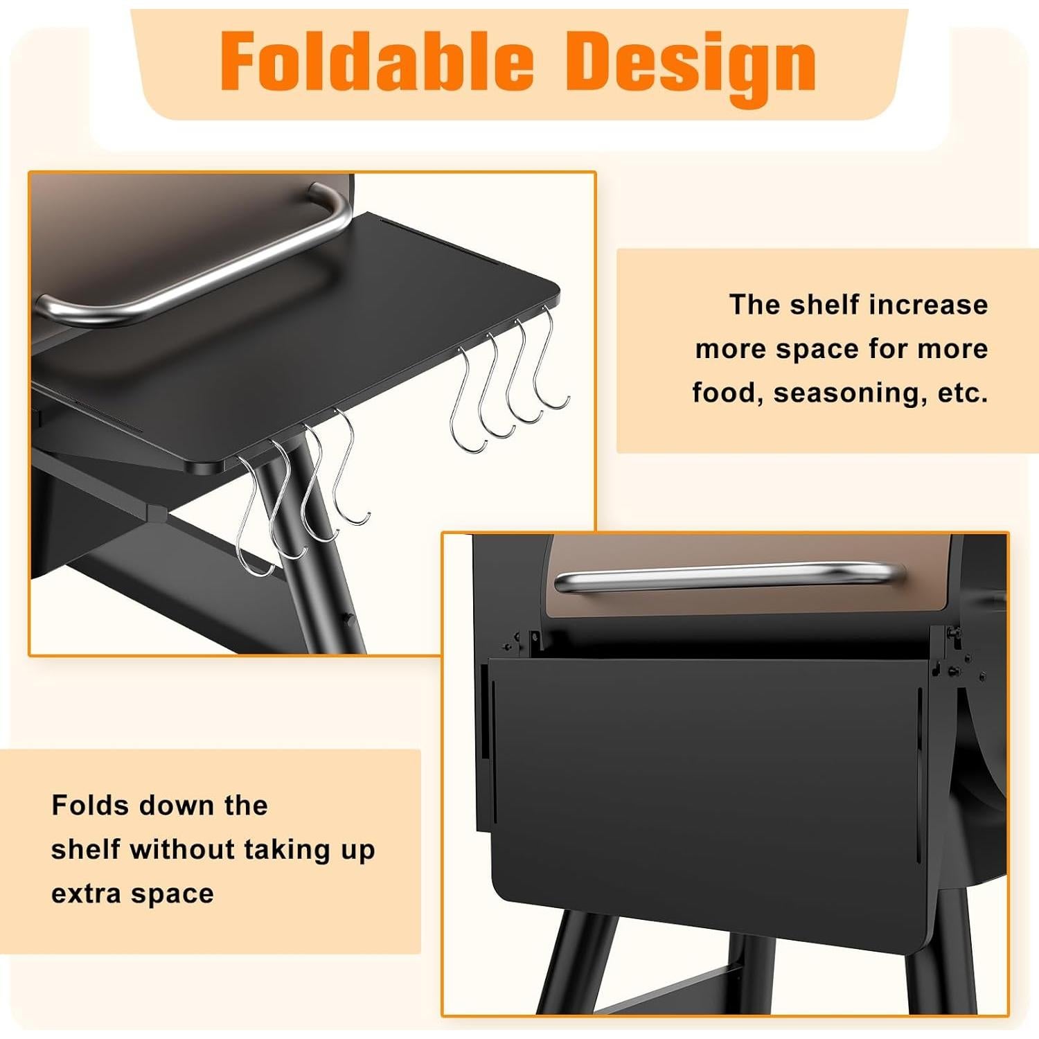 Estante Plegable Traeger BAC362 con Ganchos y Soporte
