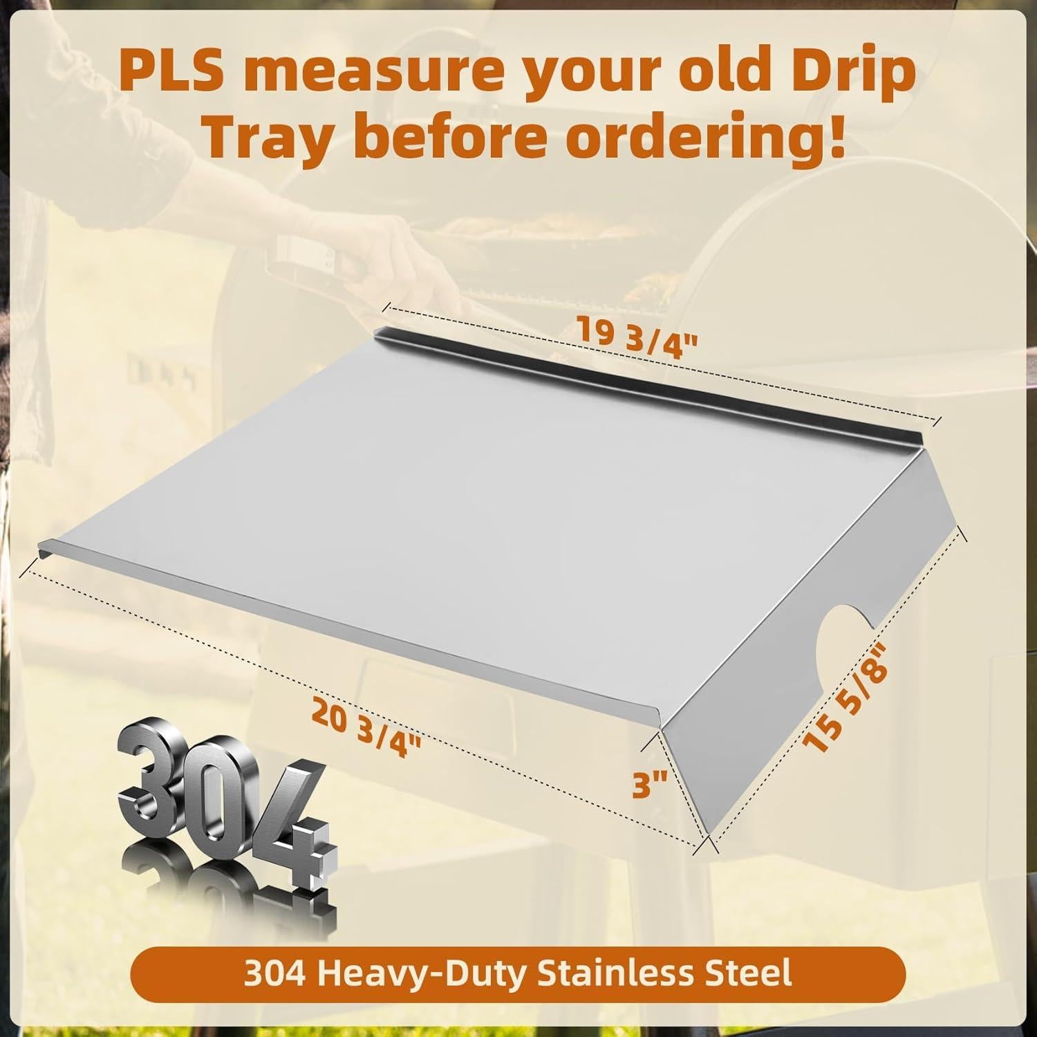 Bandeja de Goteo Acero Inoxidable 304 Traeger 52.71x39.69cm