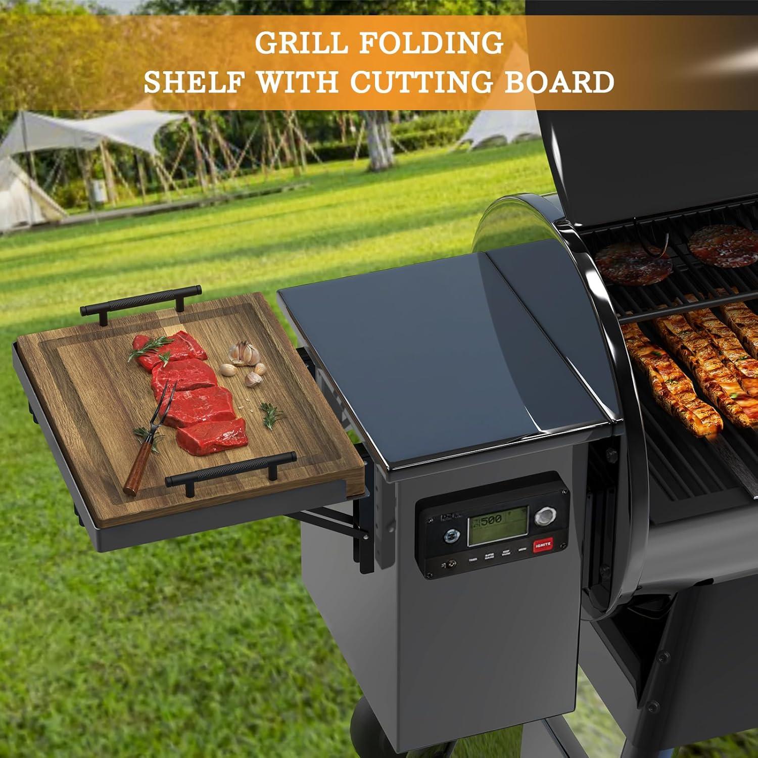 Estante Plegable para Parrilla Sirozi con Tabla de Cortar 39x30cm