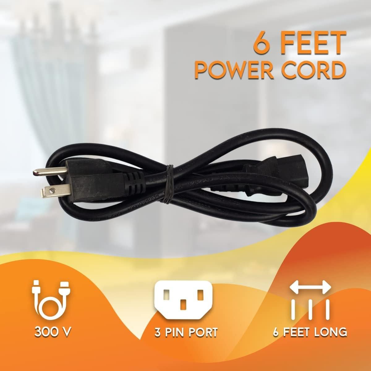 Cable de Alimentación 6 pies Ceybo para Estufas Rey y Traeger