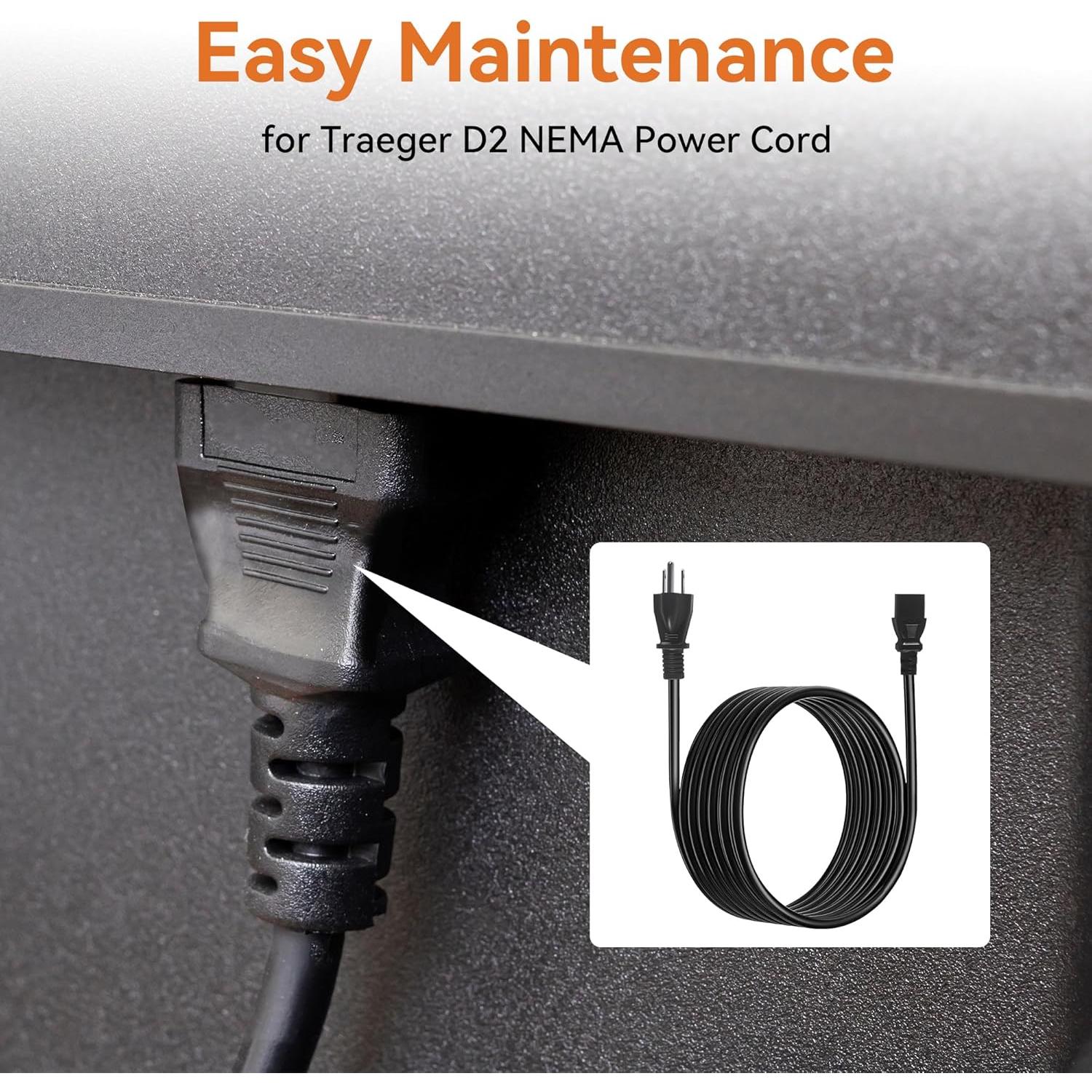 Cable de Alimentación 3 Clavijas 3m para Parrillas Traeger