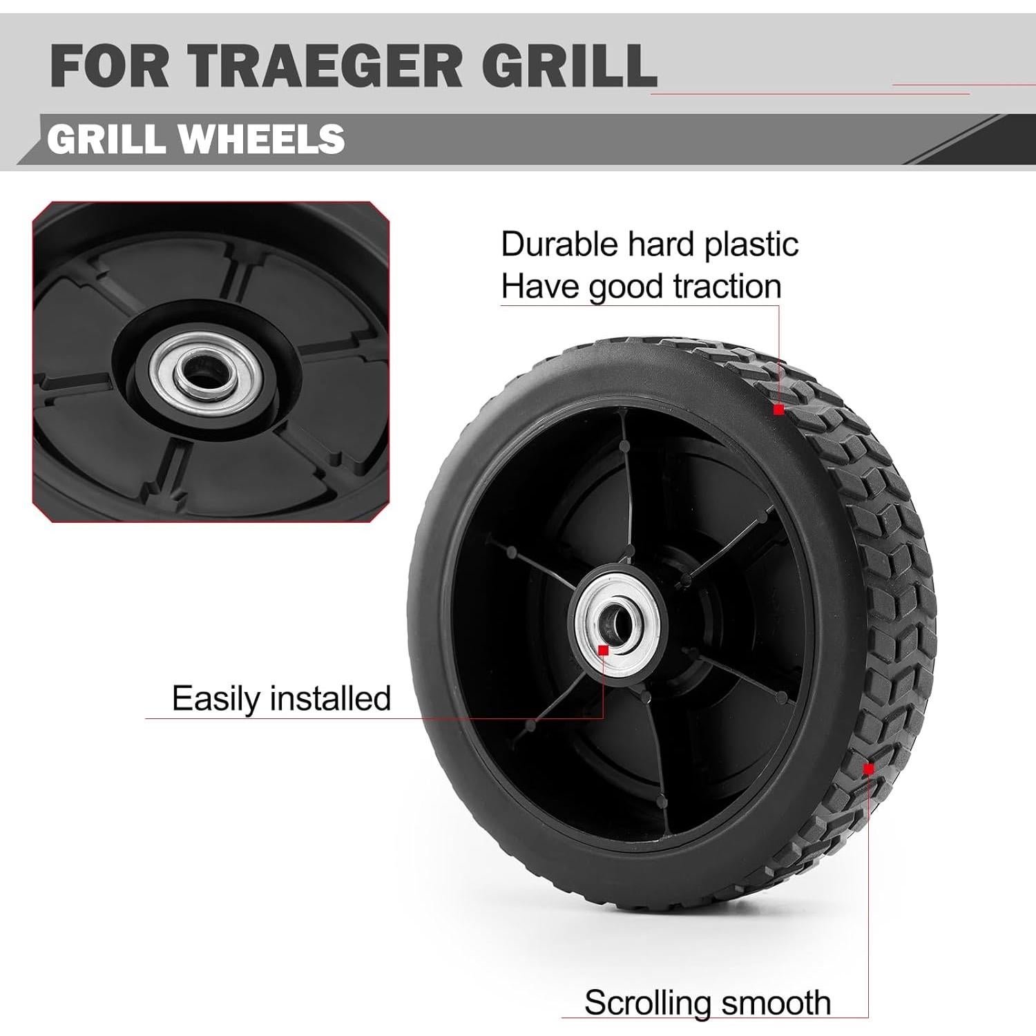 Ruedas de Reemplazo Oklagarden 7" para Grill Traeger KIT0138