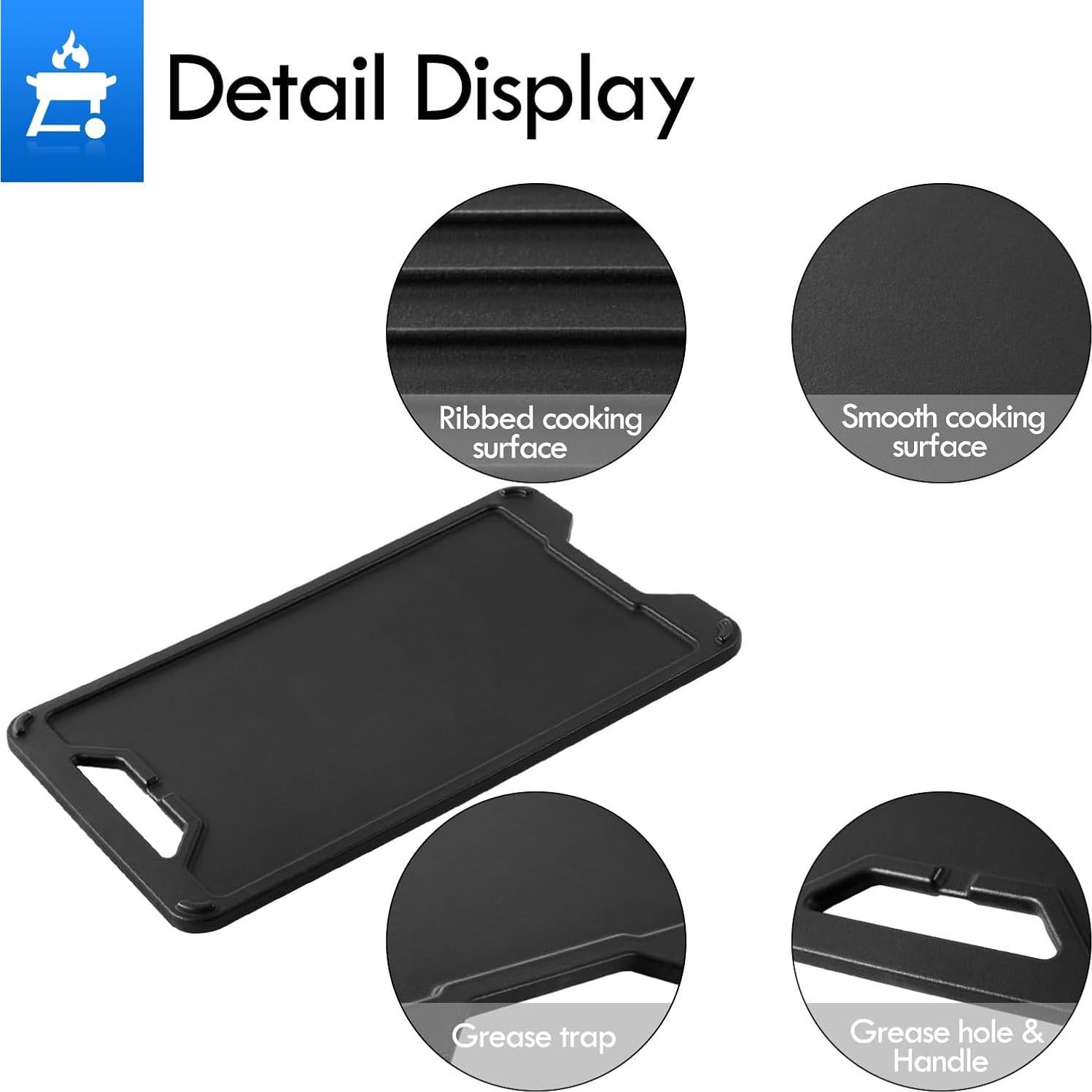 Placa de Parrilla Reversible Grillflame Pro 34/22/780/575 Hierro Fundido