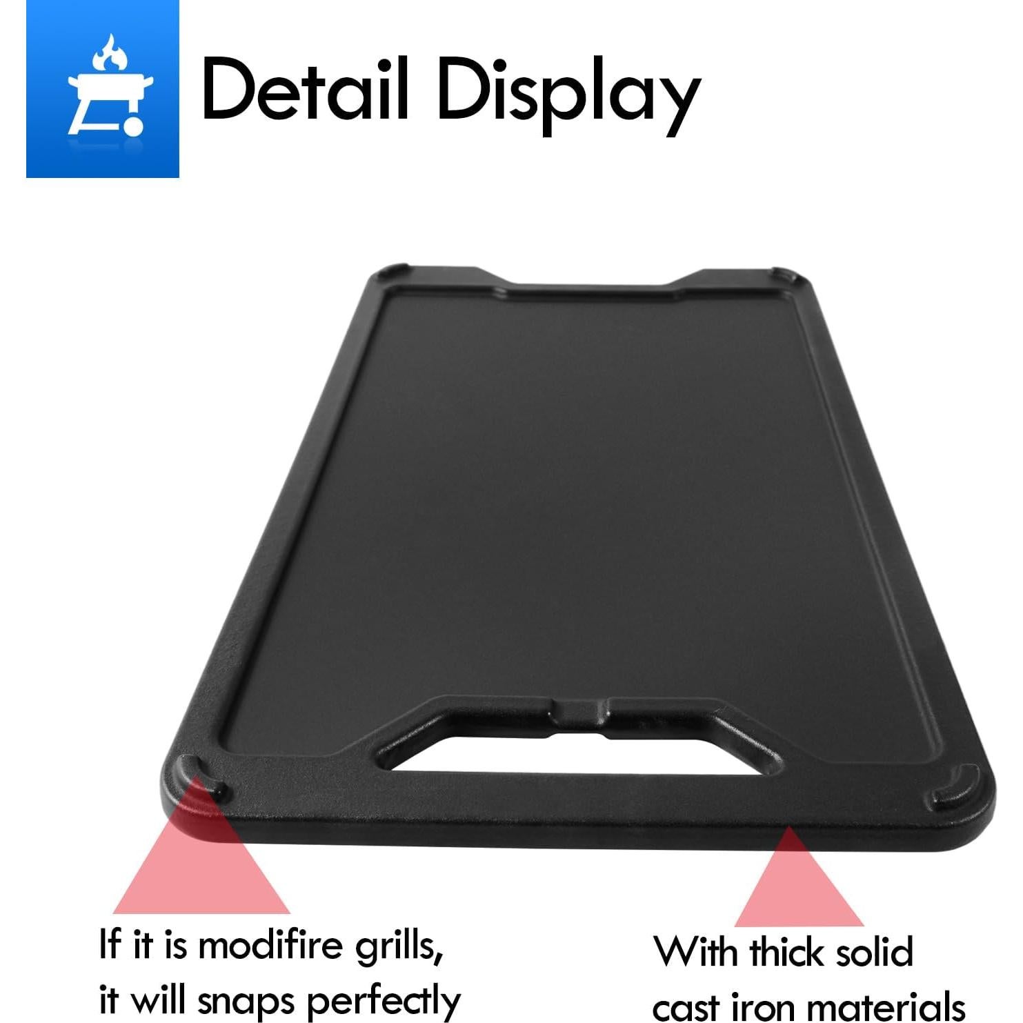 Placa de Parrilla Reversible Grillflame Pro 34/22/780/575 Hierro Fundido