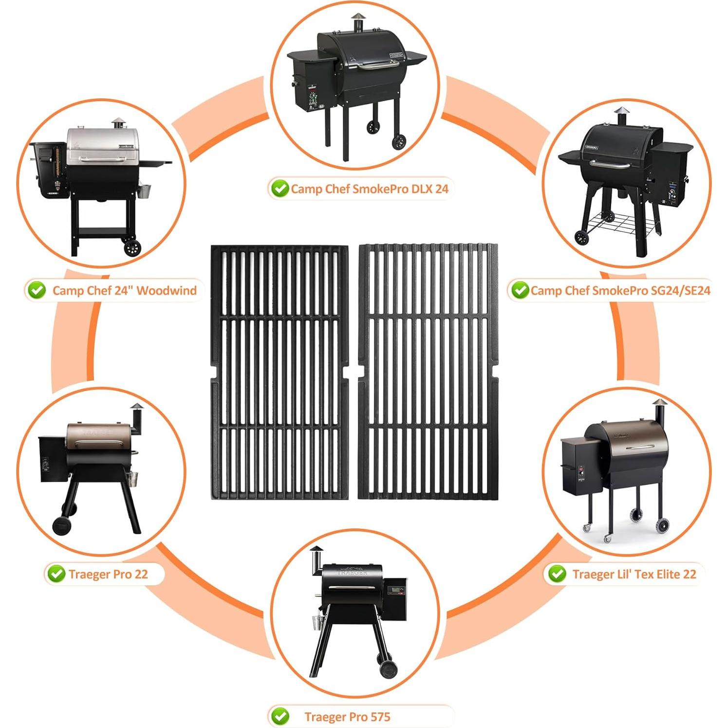 Rejilla de Cocina Hierro Fundido Camp Chef 2 Piezas 26.67x49.53cm