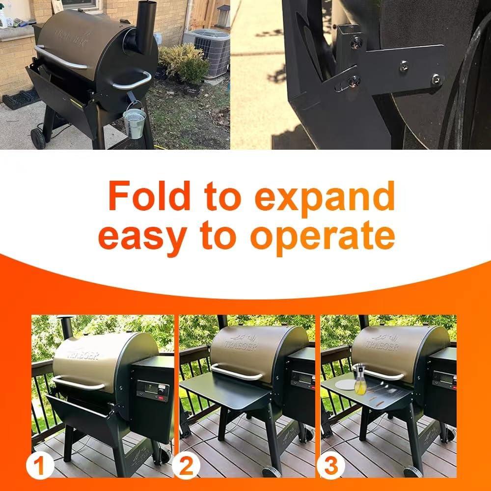 Estante Frontal Plegable Moriintl para Parrilla Traeger 63.5x33 cm