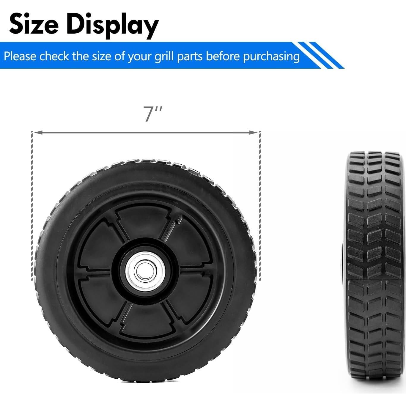 Ruedas de Repuesto Grillflame 7" para Parrillas Traeger Pro