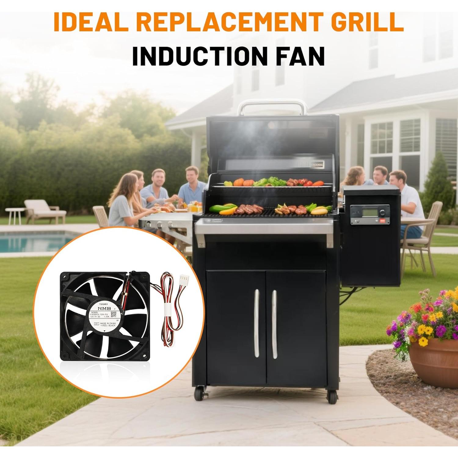 Motor de Ventilador de Inducción OUTGIK para Parrilla Traeger D2 Pro 575/780