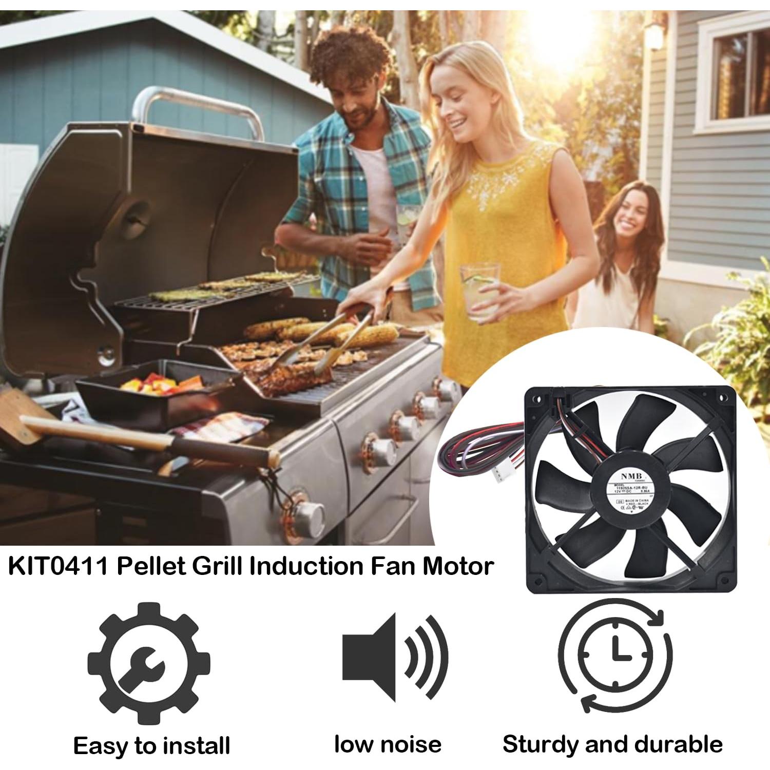 Motor de Ventilador de Inducción WKBQB KIT0411 12V 0.86A para Parrillas Traeger