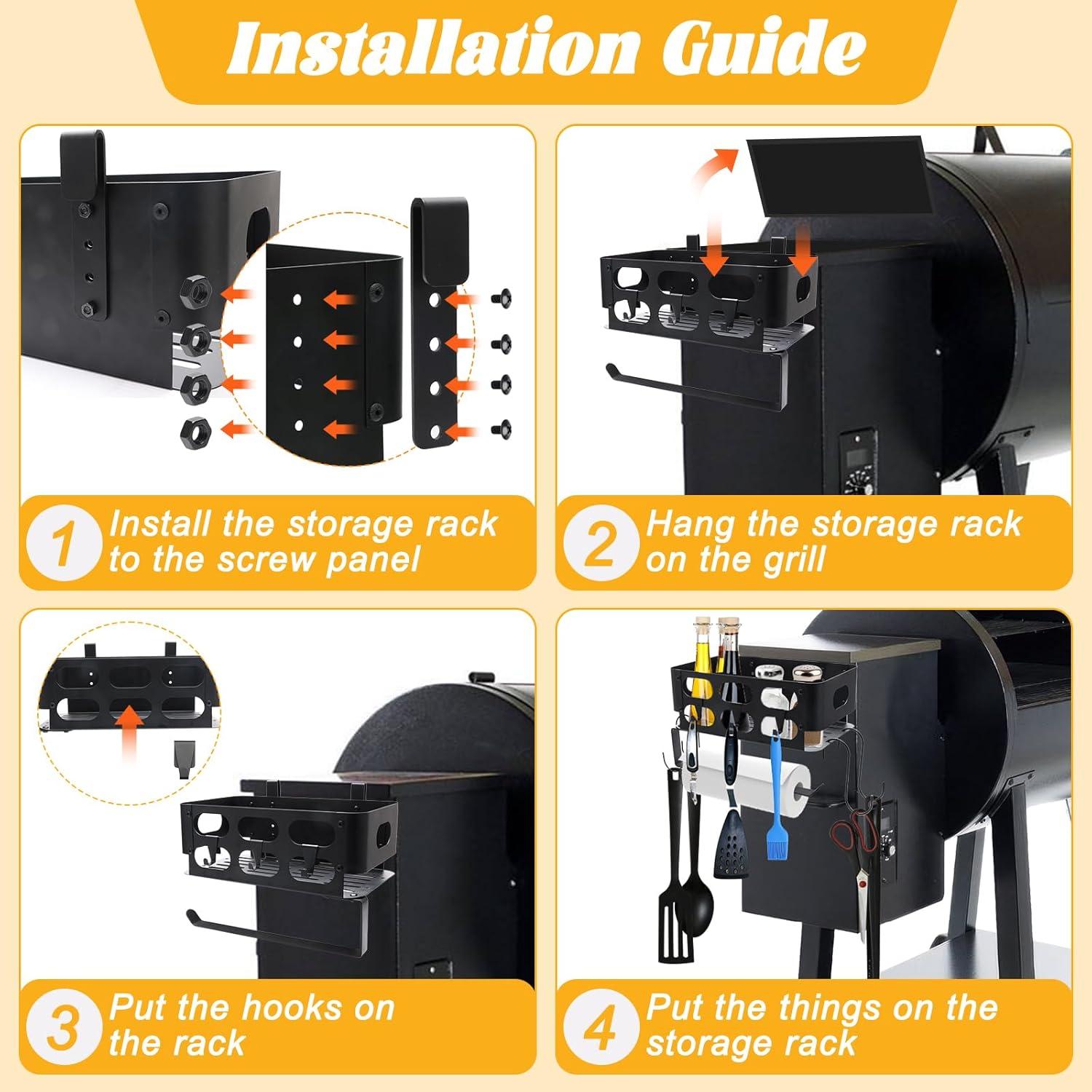 Bin de Almacenamiento para Parrillas Traeger con Ganchos