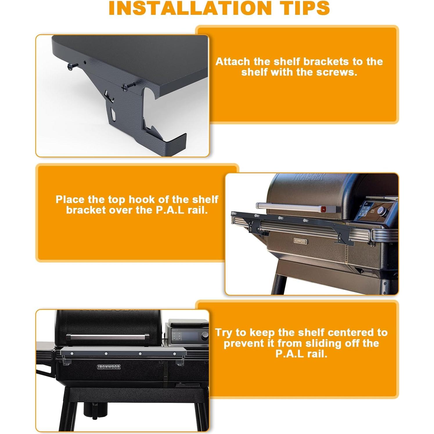 Estante Frontal BBQ-PLUS para Parrillas Traeger P.A.L.