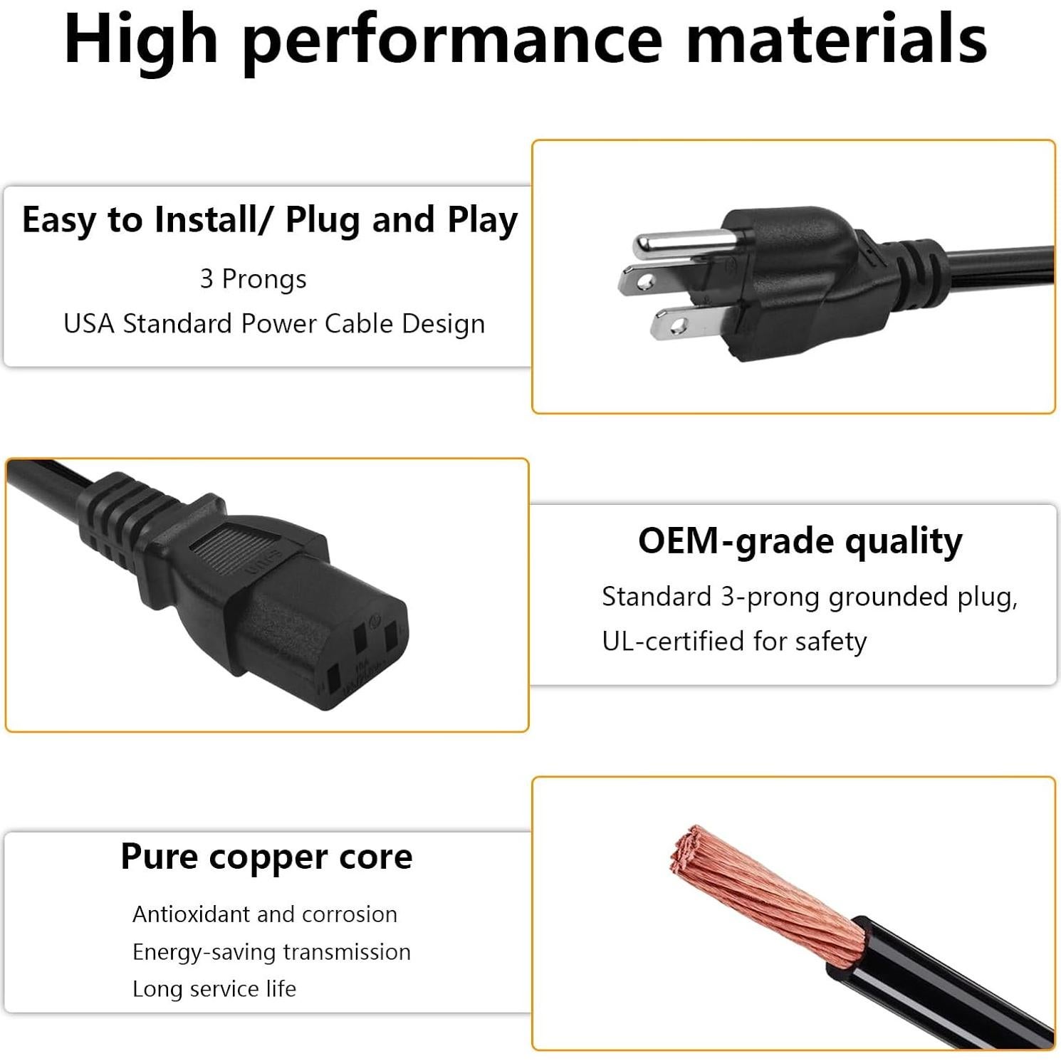 Cable de Poder Traeger 6Ft Universal 14AWG Compatible Parrillas