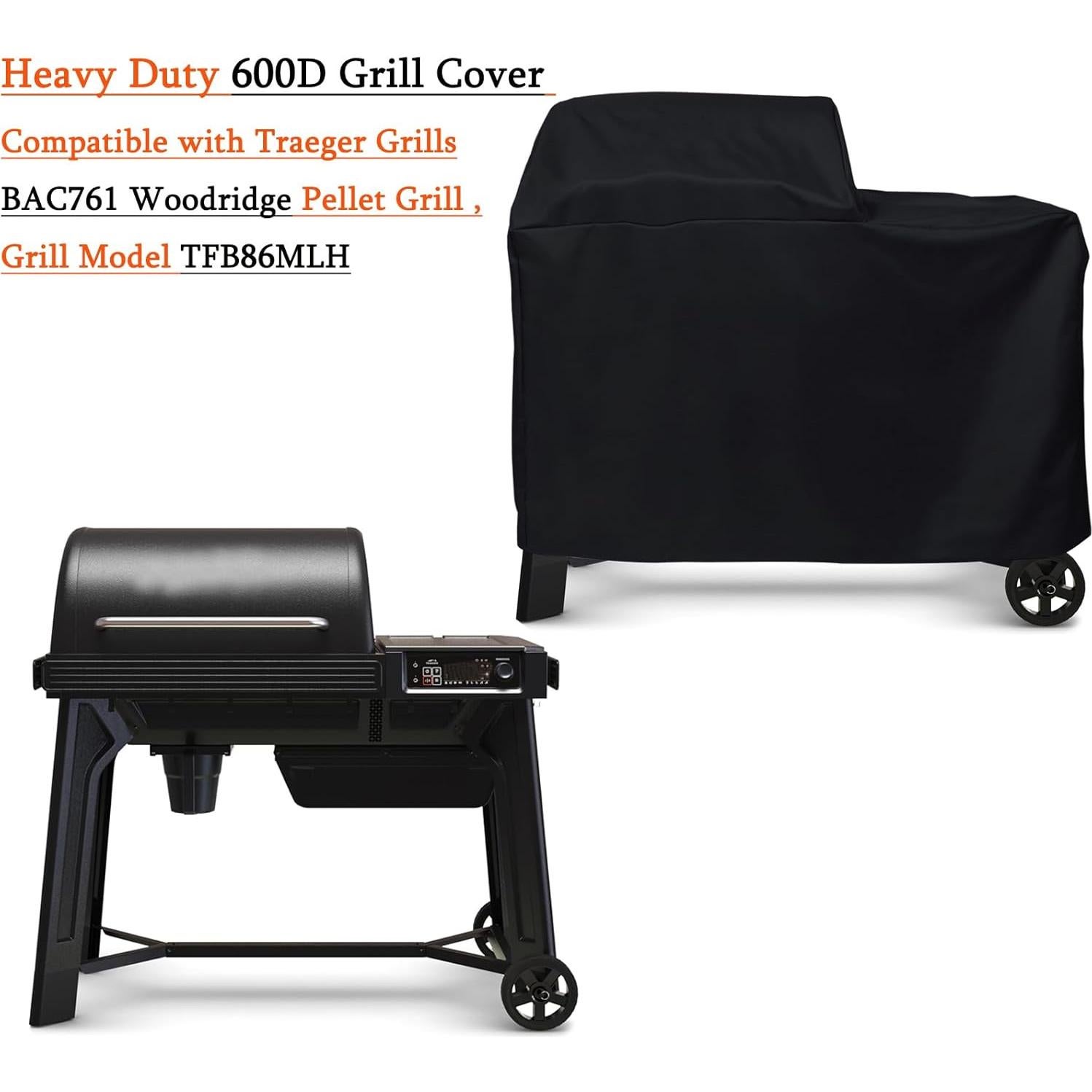 Cubierta para Parrilla Traeger BAC761 Woodridge 600D Impermeable