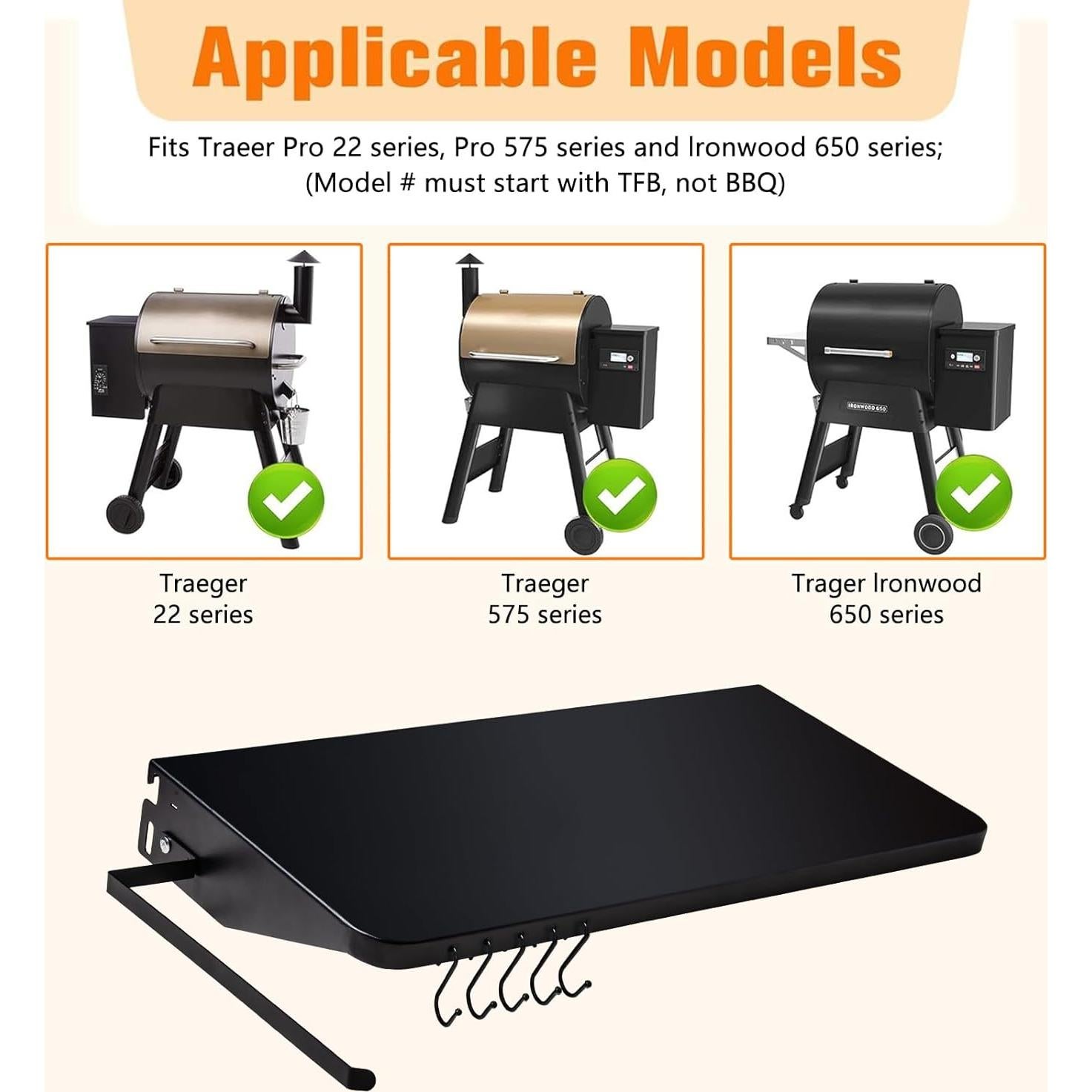 Estante Plegable Traeger BAC362 para Parrillas de Pellet