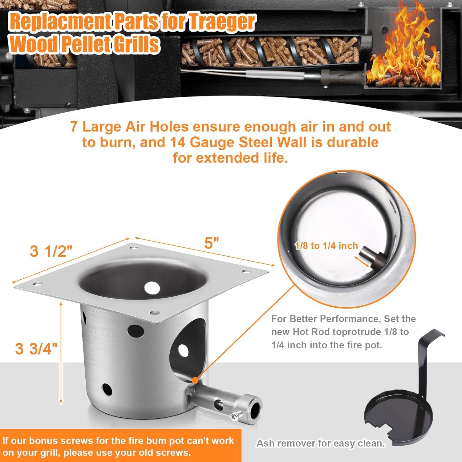 Kit Reemplazo D2 Hot Rod y Tazón de Fuego Traeger Pro 575/780