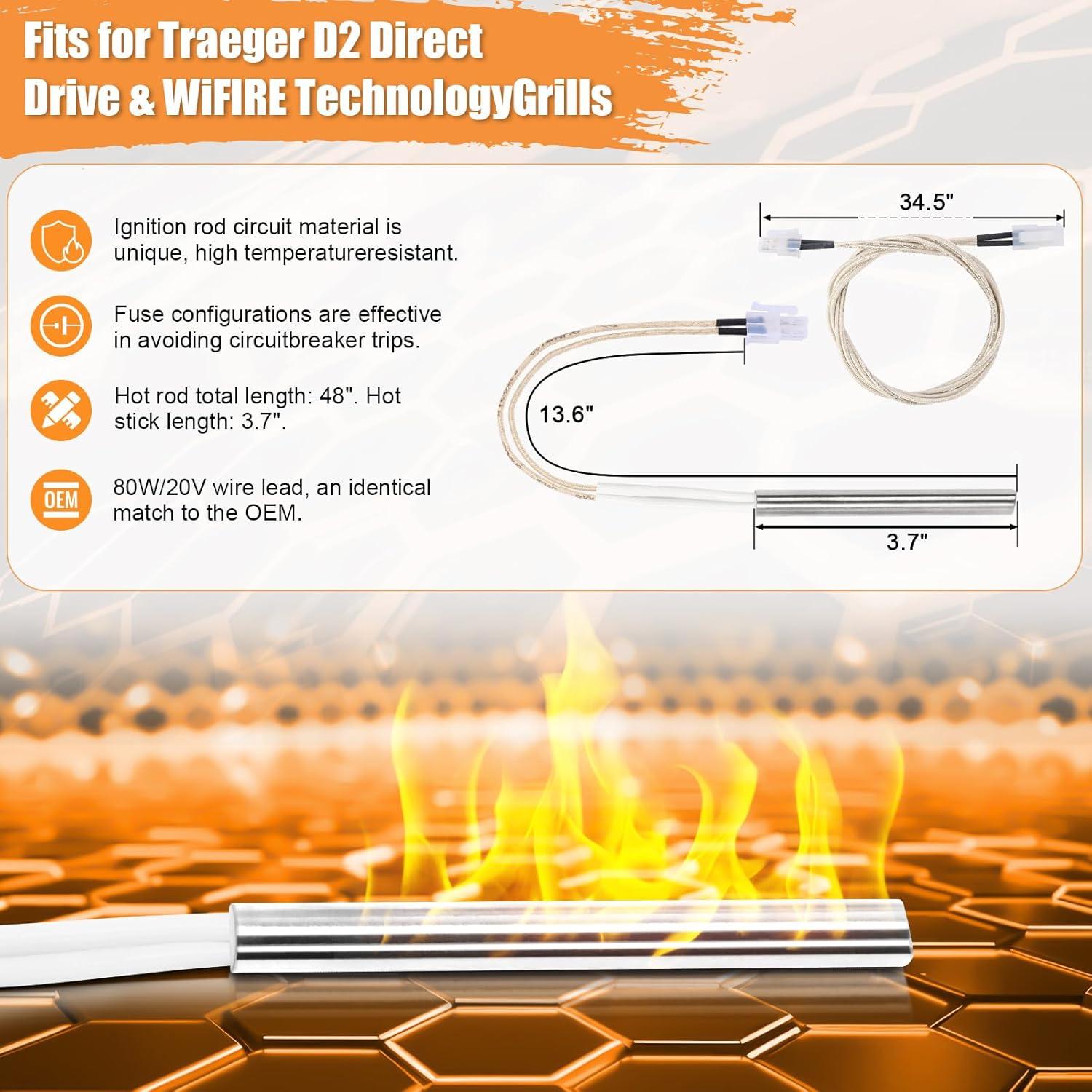 Kit Reemplazo D2 Hot Rod y Tazón de Fuego Traeger Pro 575/780