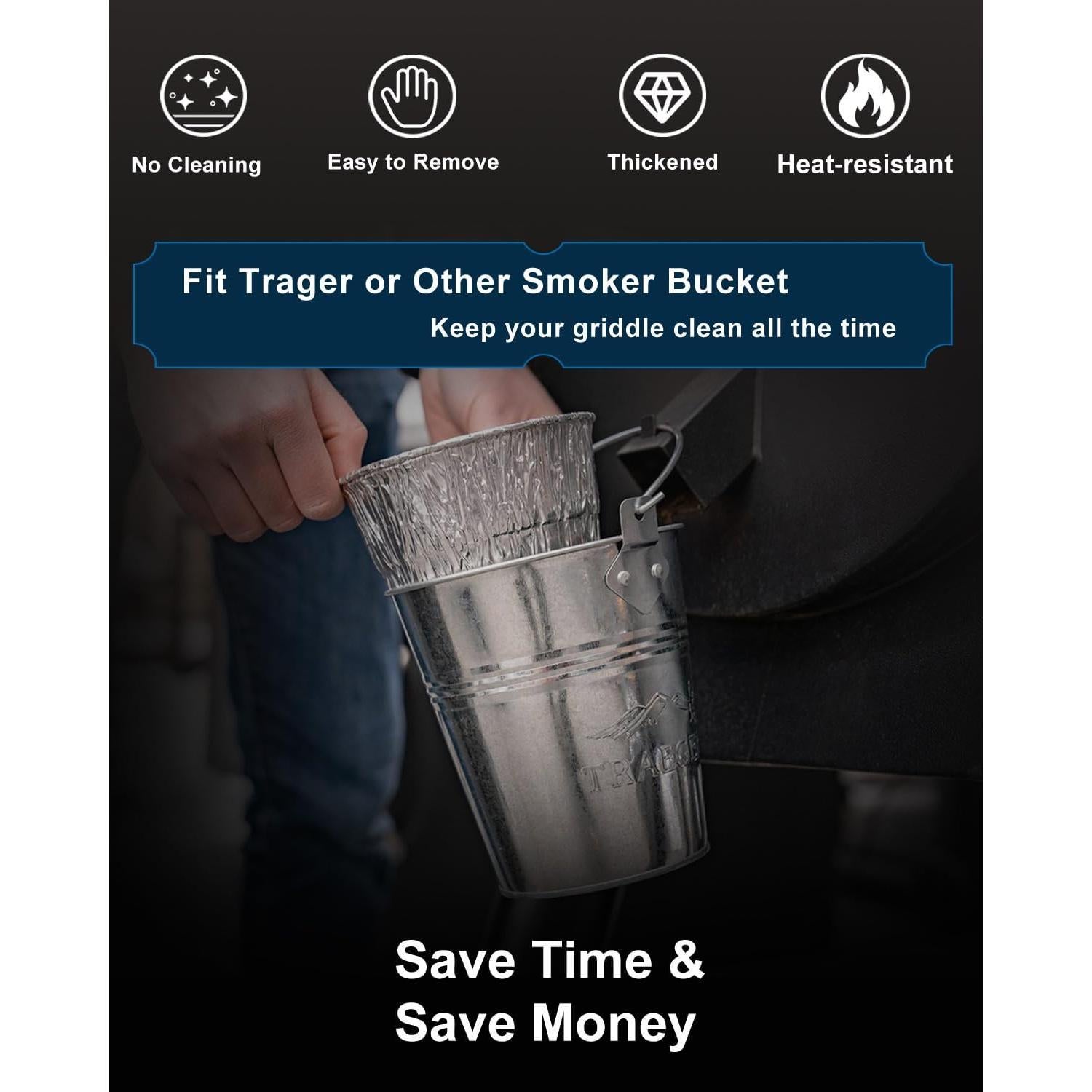 Forros de Cubo de Grasa Matchwaves 30 Pcs 12.92x13 cm para Parrilla