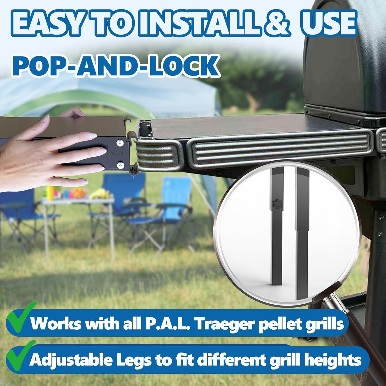 Mesa de Parrilla SafBbcue Pop-and-Lock para Traeger 50x60cm