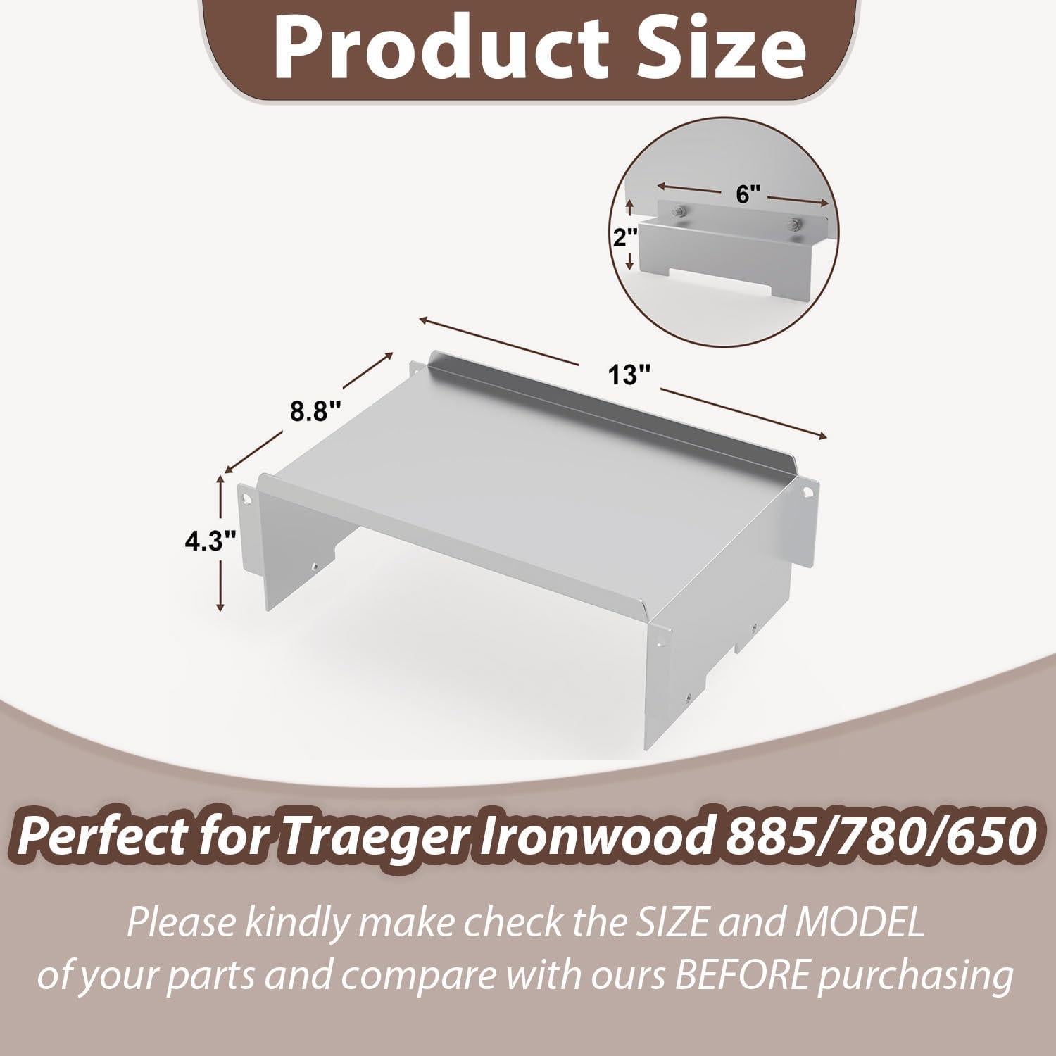 Difusor de Calor de Acero Inoxidable BMMXBI para Traeger 885