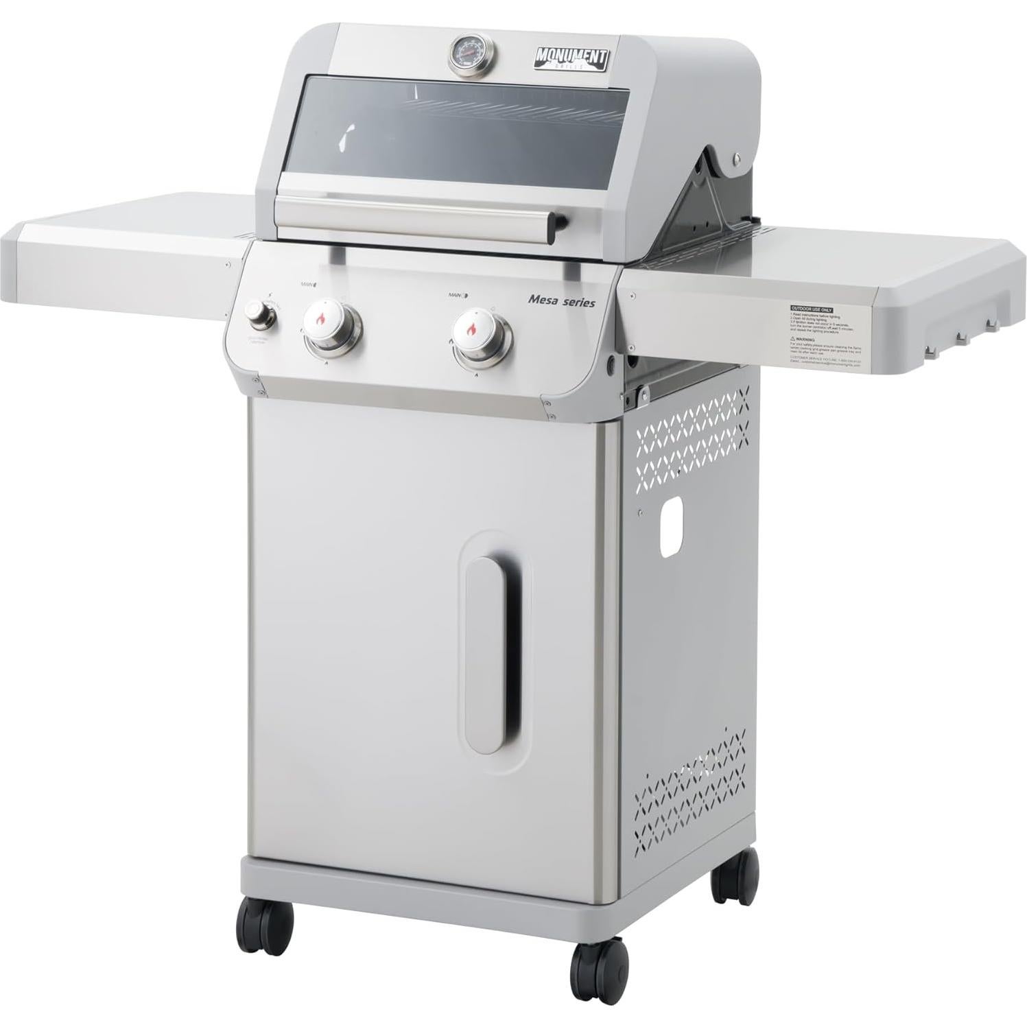 Parrilla de Gas Monument Grills Mesa200S 2 Quemadores Acero Inoxidable